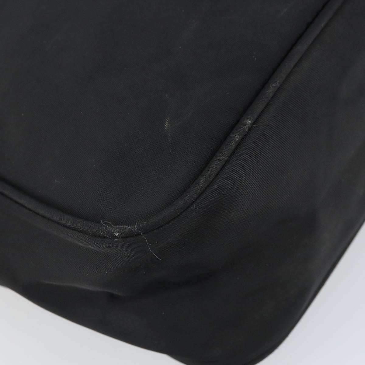 PRADA Shoulder Bag Nylon Black Silver Auth 168697