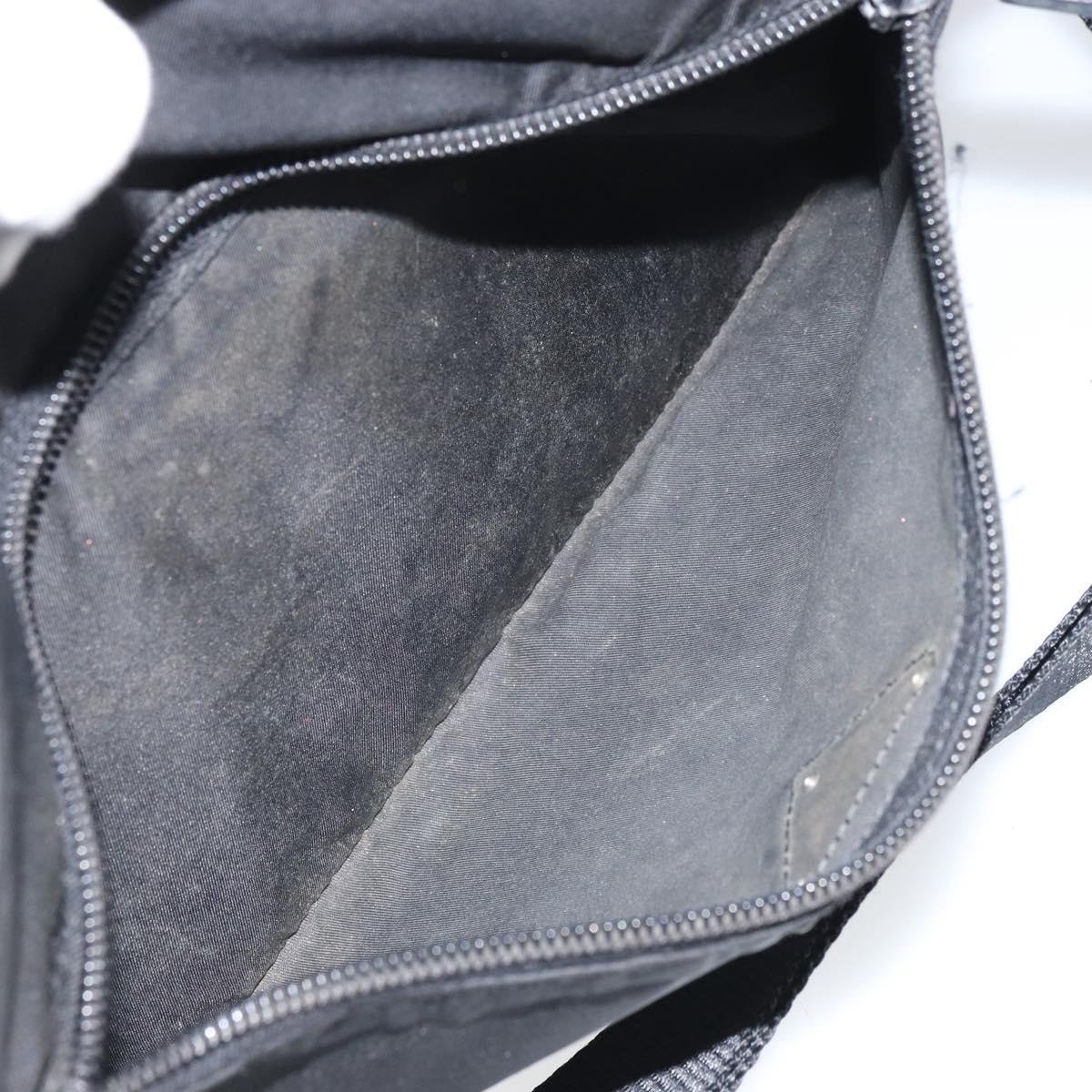 PRADA Shoulder Bag Nylon Black Silver Auth 168697