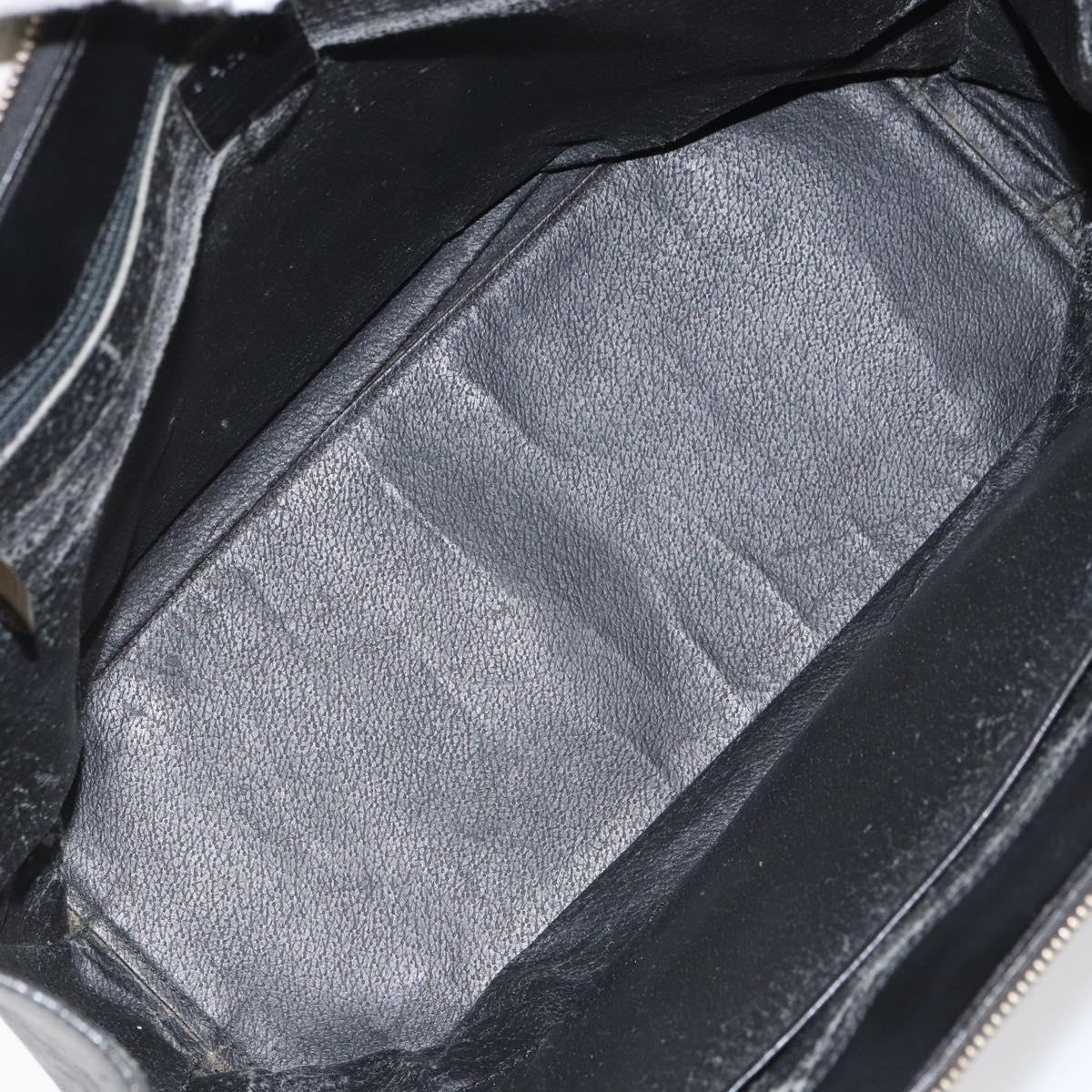 CELINE Macadam Canvas Tote Bag PVC Leather Black Gold Auth 168706