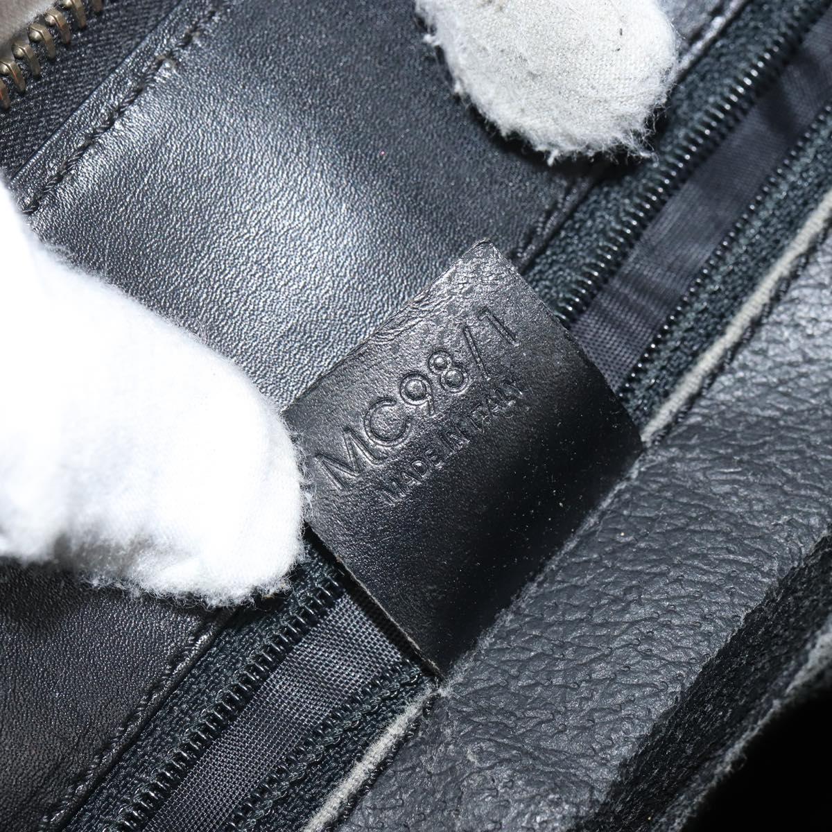 CELINE Macadam Canvas Tote Bag PVC Leather Black Gold Auth 168706