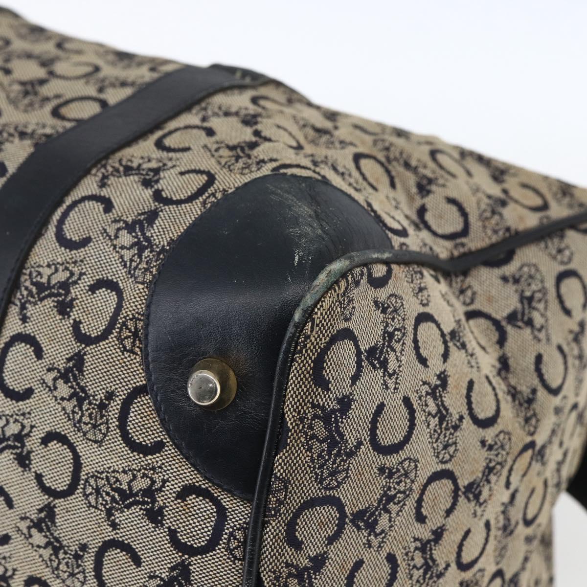 CELINE C Sulky Hand Bag Canvas Beige Gold Auth 168707