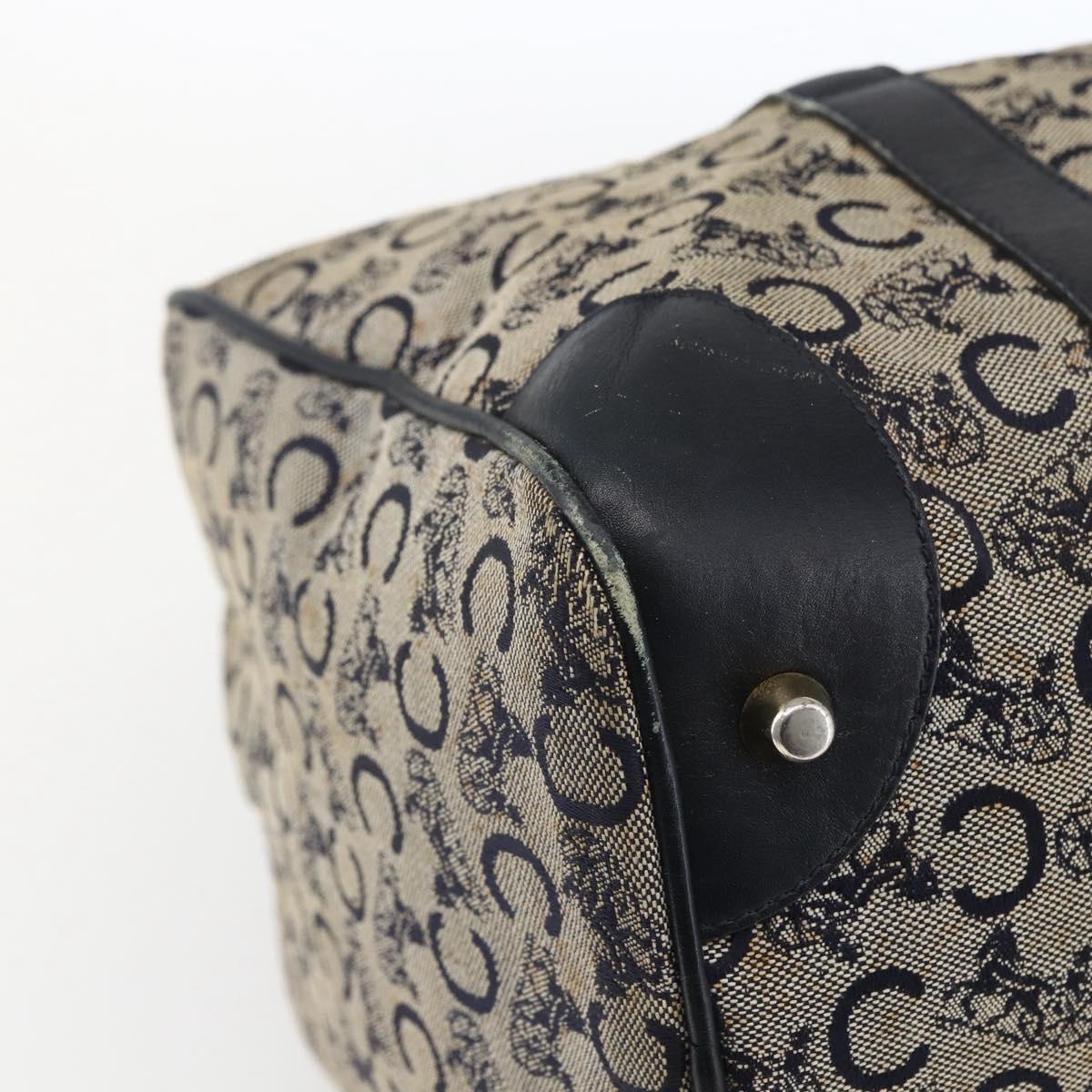 CELINE C Sulky Hand Bag Canvas Beige Gold Auth 168707