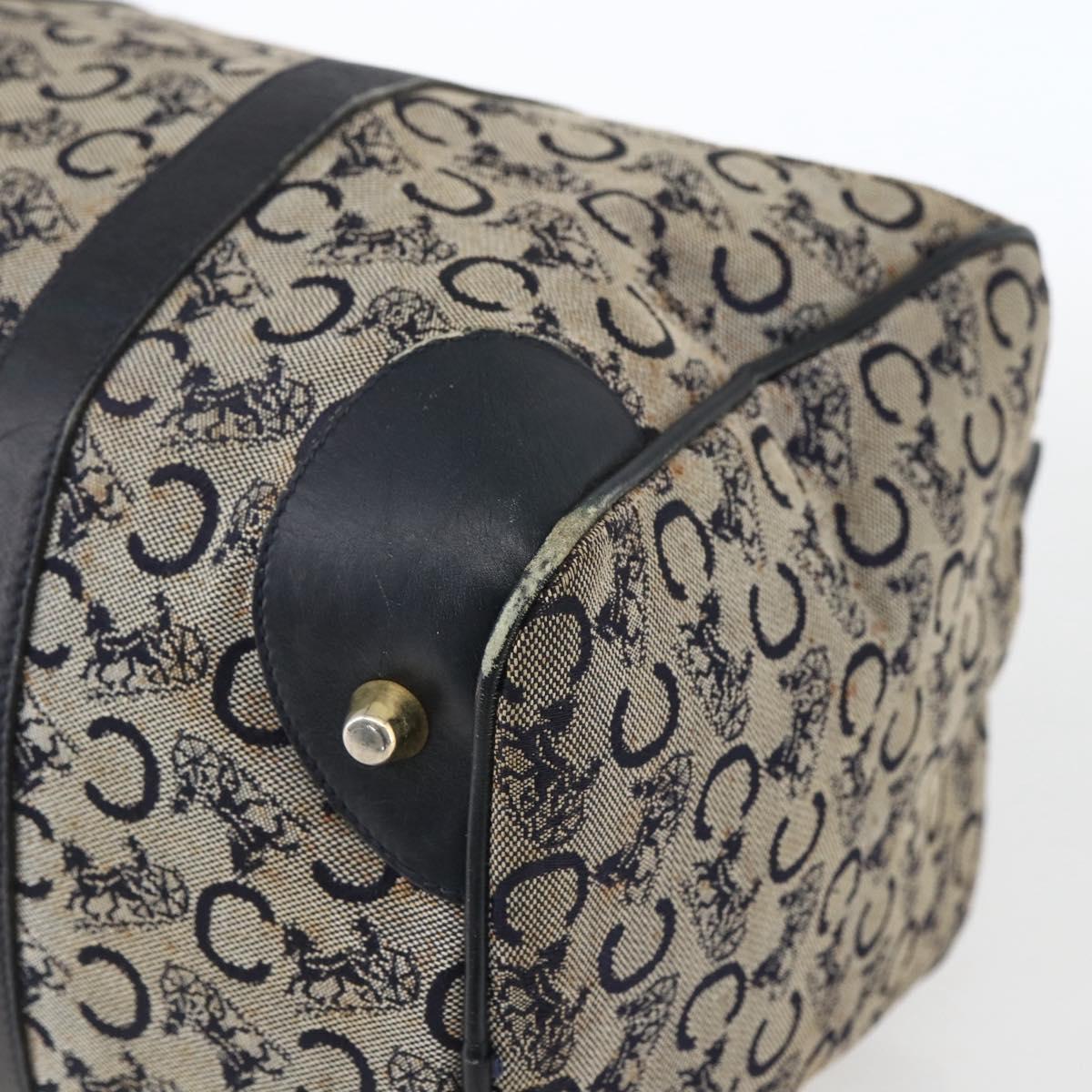 CELINE C Sulky Hand Bag Canvas Beige Gold Auth 168707