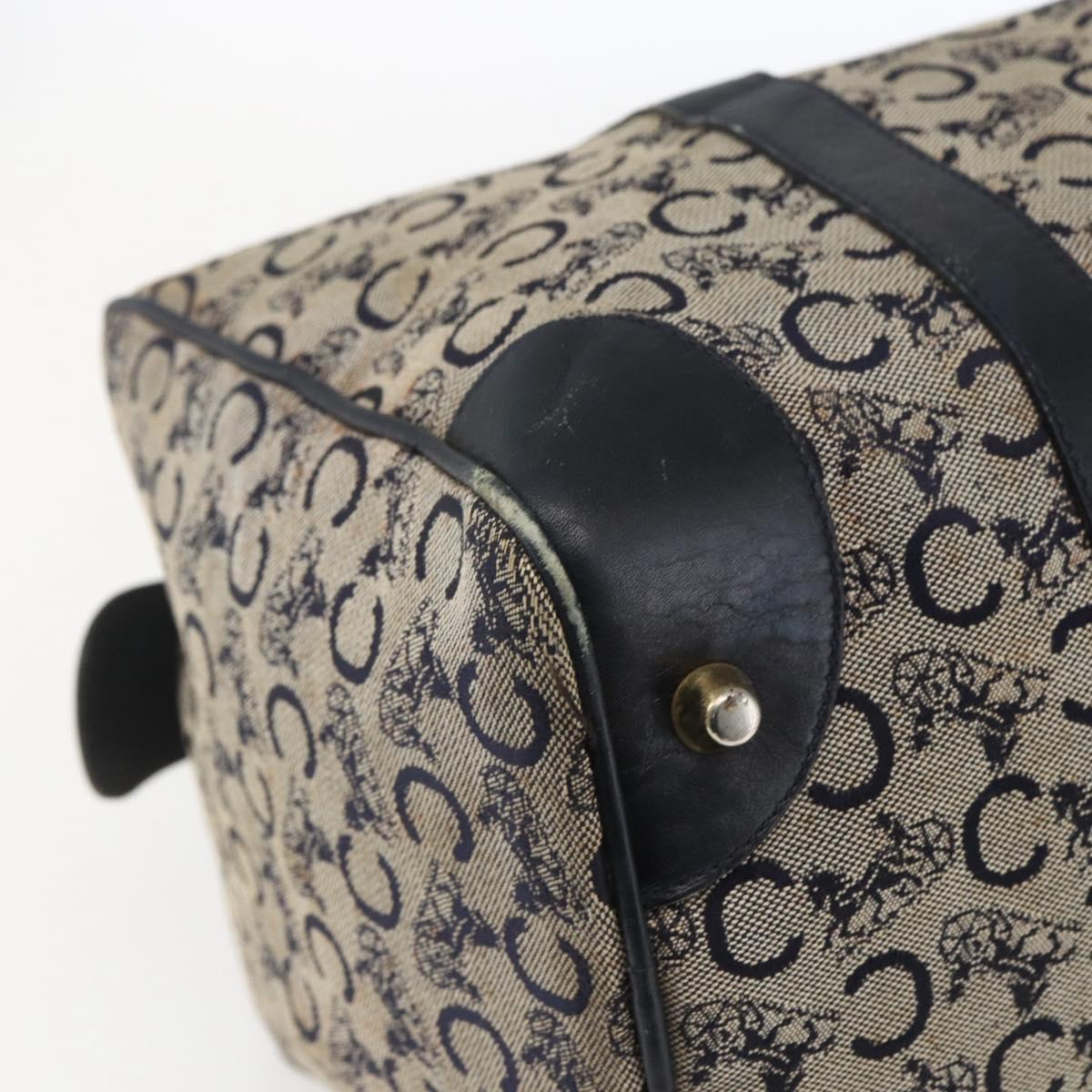 CELINE C Sulky Hand Bag Canvas Beige Gold Auth 168707