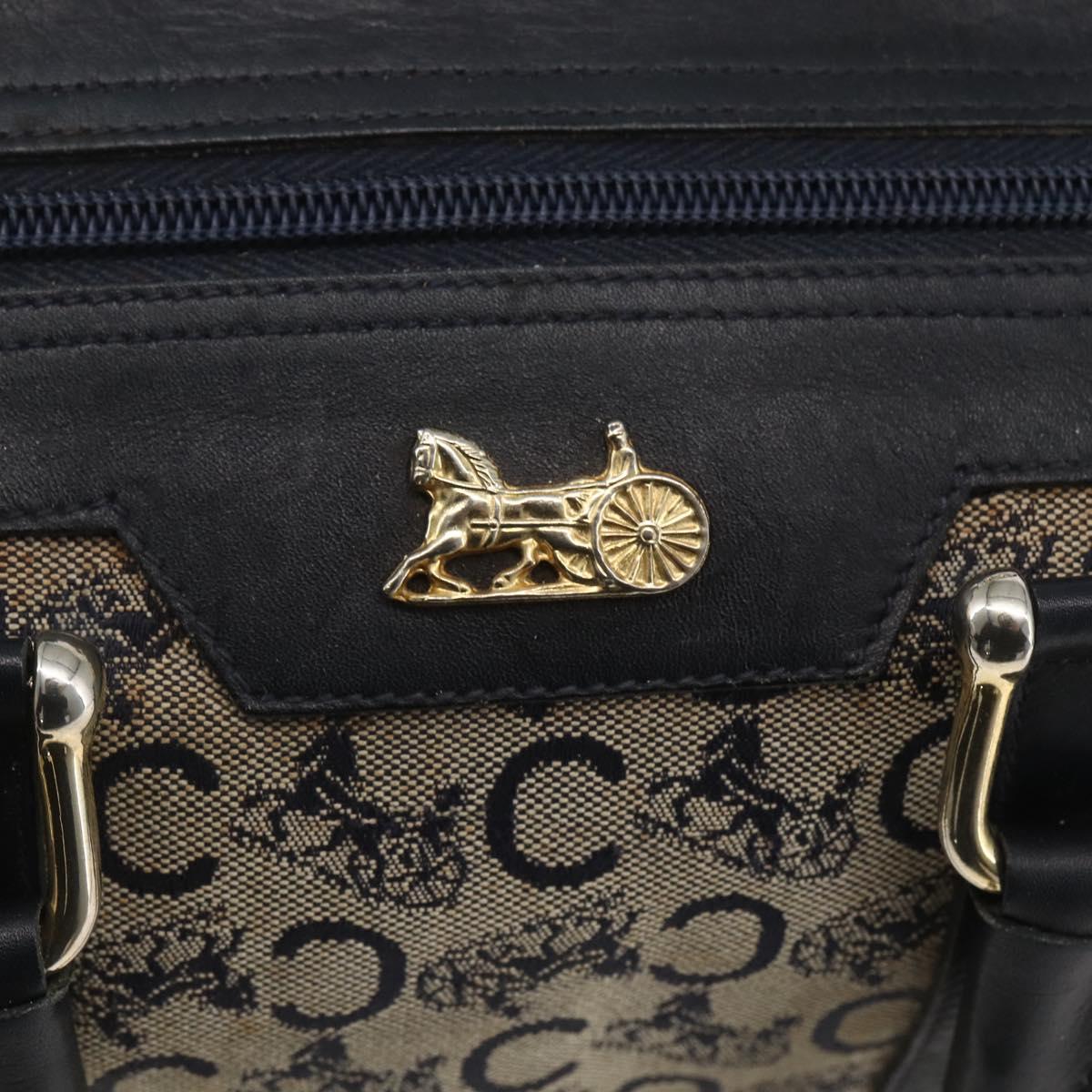 CELINE C Sulky Hand Bag Canvas Beige Gold Auth 168707