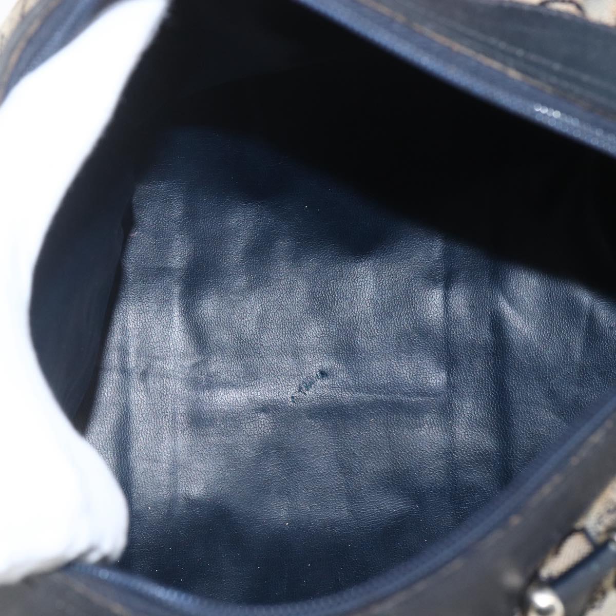 CELINE C Sulky Hand Bag Canvas Beige Gold Auth 168707