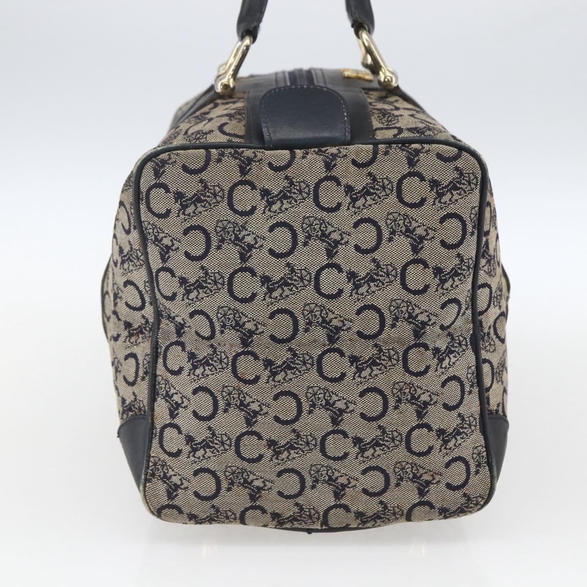 CELINE C Sulky Hand Bag Canvas Beige Gold Auth 168707