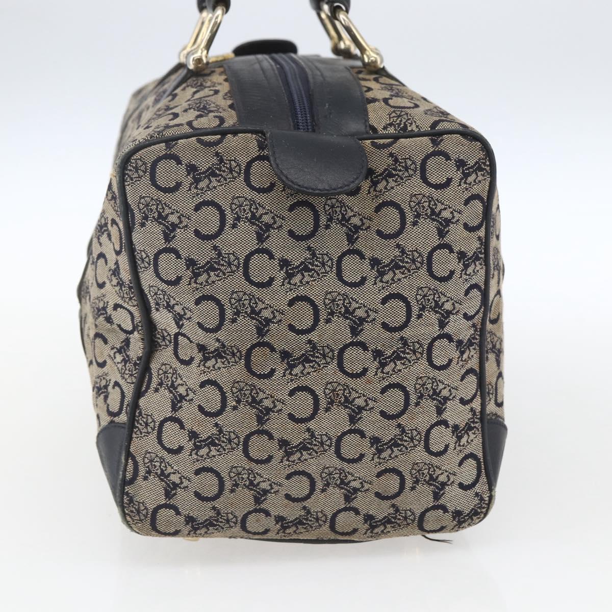 CELINE C Sulky Hand Bag Canvas Beige Gold Auth 168707