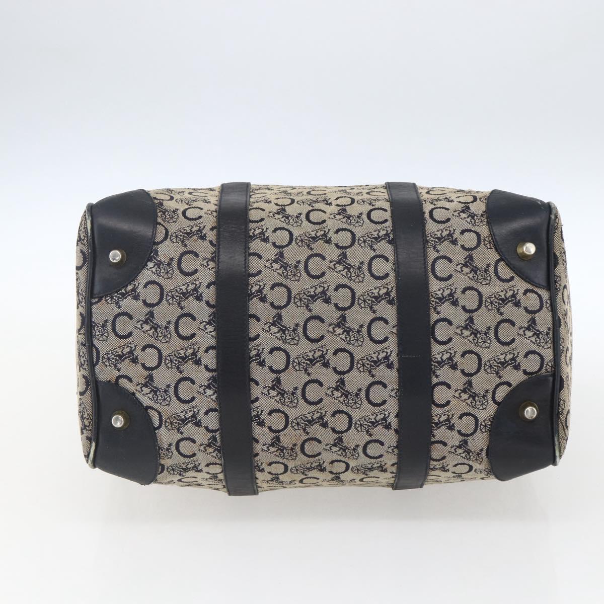 CELINE C Sulky Hand Bag Canvas Beige Gold Auth 168707