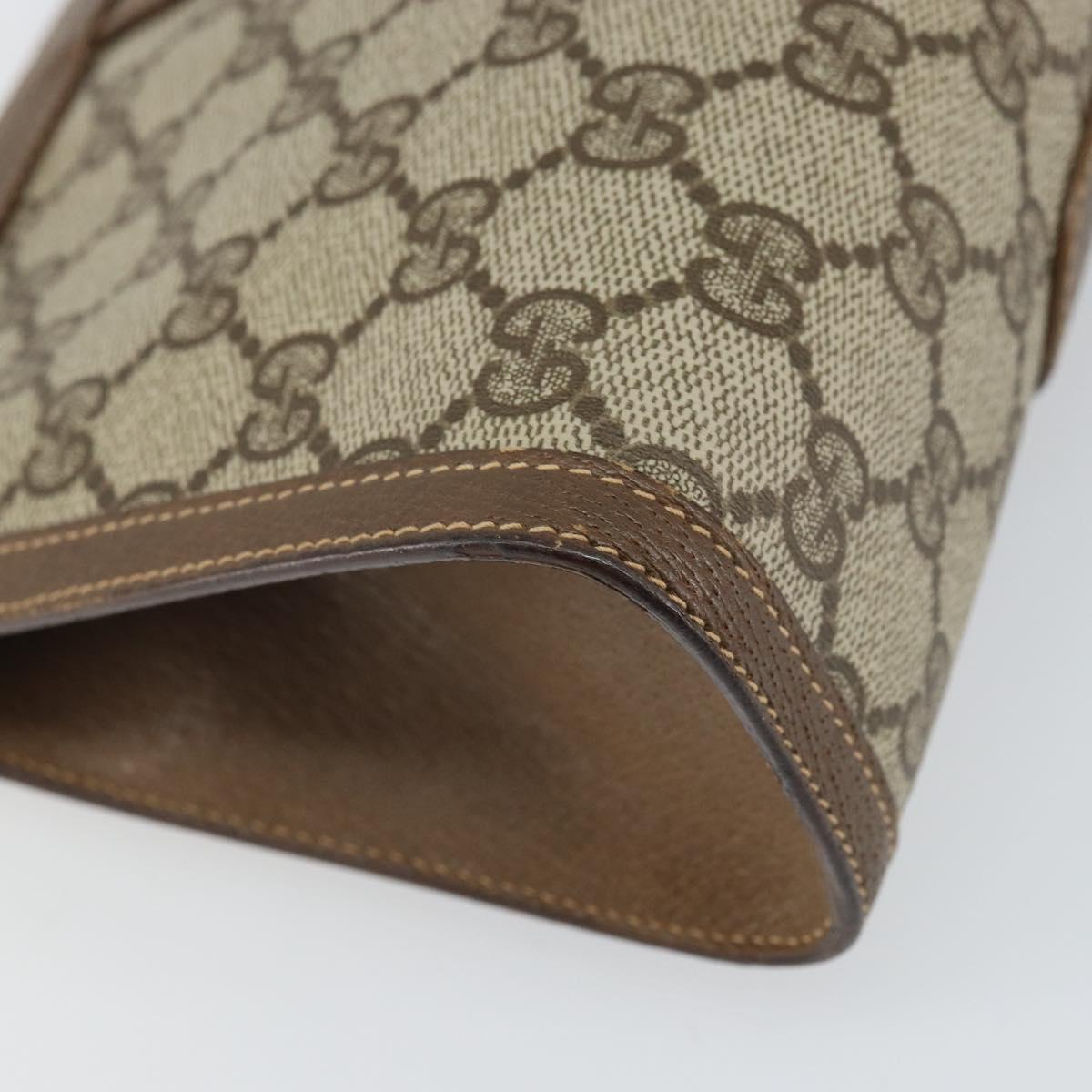 GUCCI GG Supreme Web Sherry Line Clutch Bag PVC Beige Red 89 01 032 Auth 168714