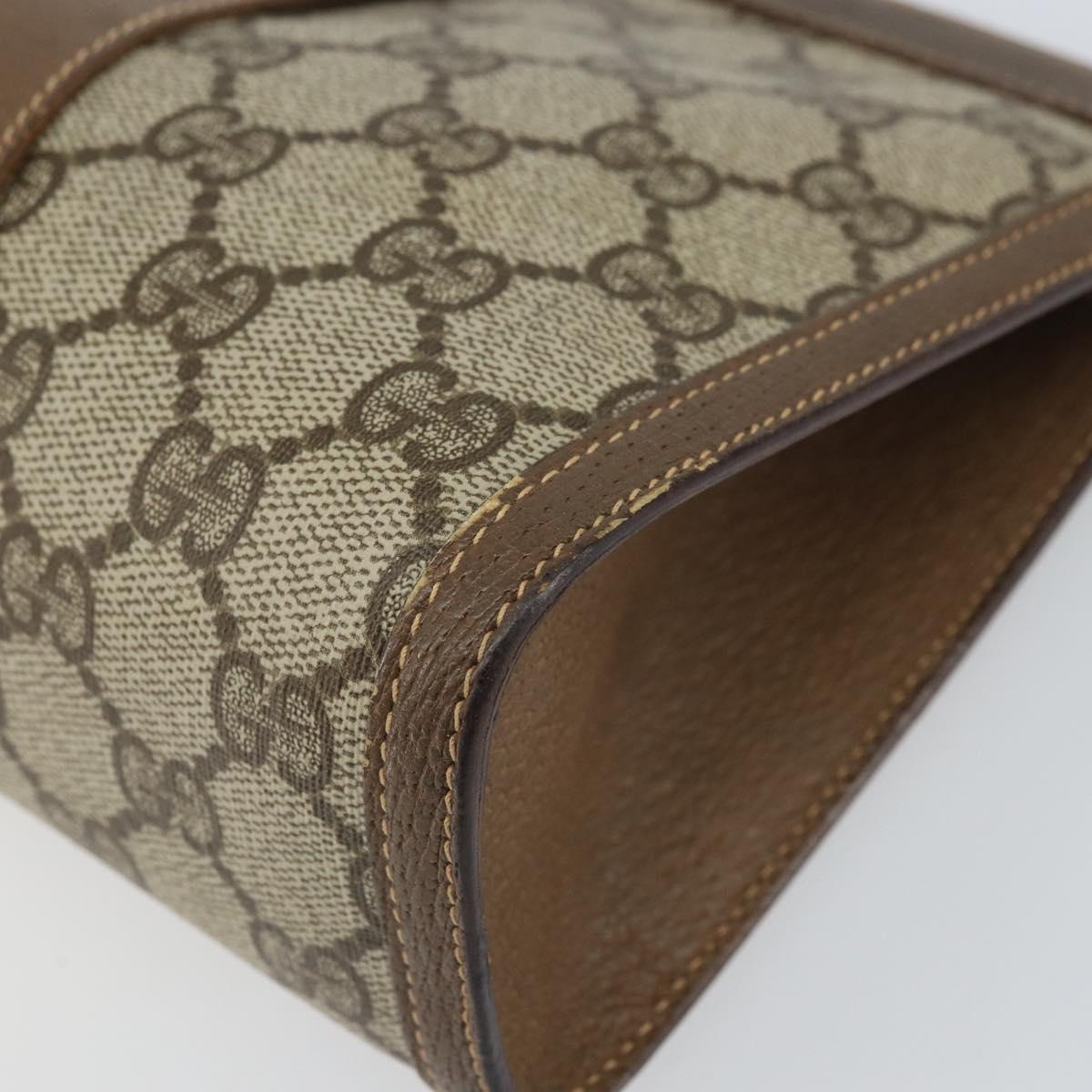 GUCCI GG Supreme Web Sherry Line Clutch Bag PVC Beige Red 89 01 032 Auth 168714