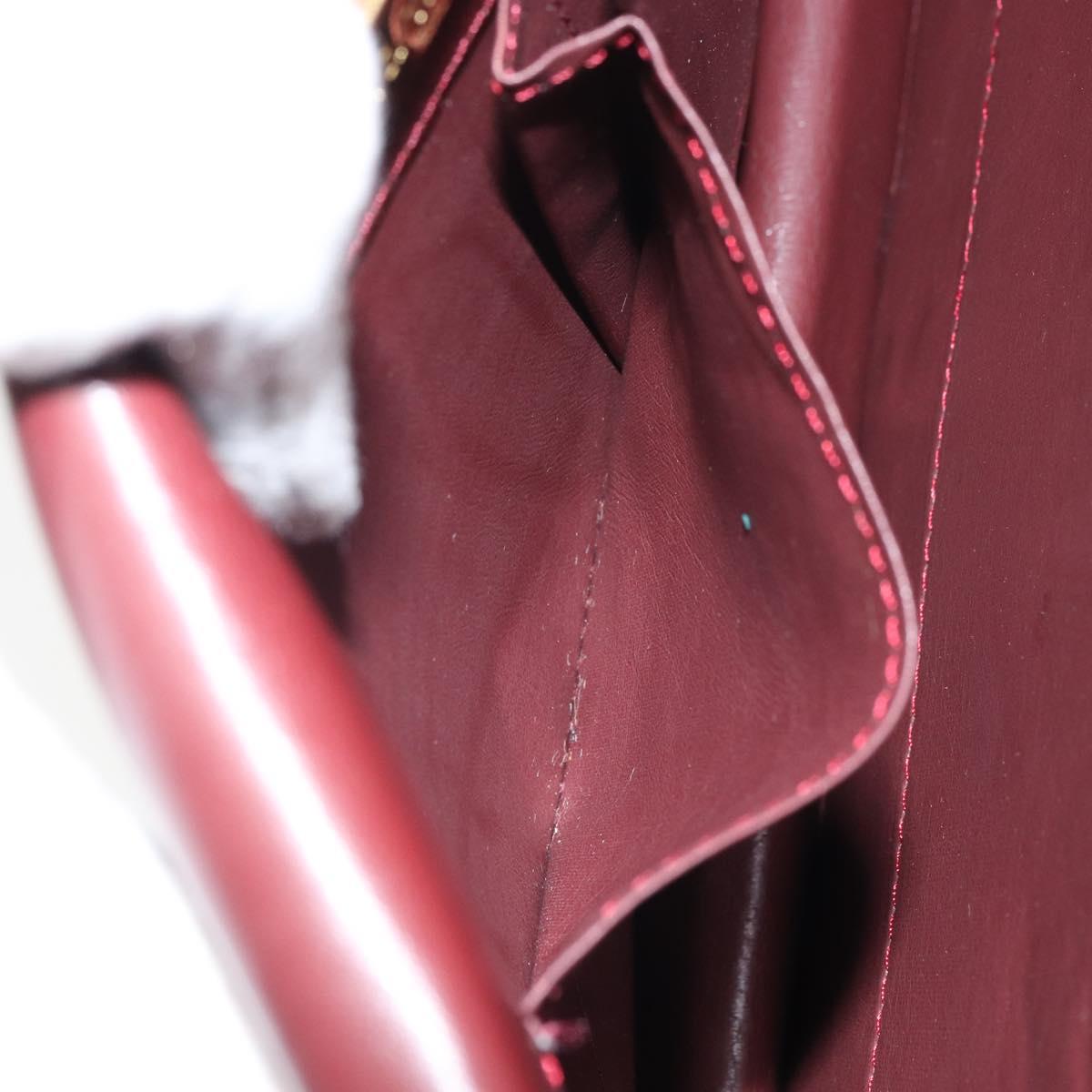 CARTIER Must Line Shoulder Bag Leather Bordeaux Gold Auth 168717
