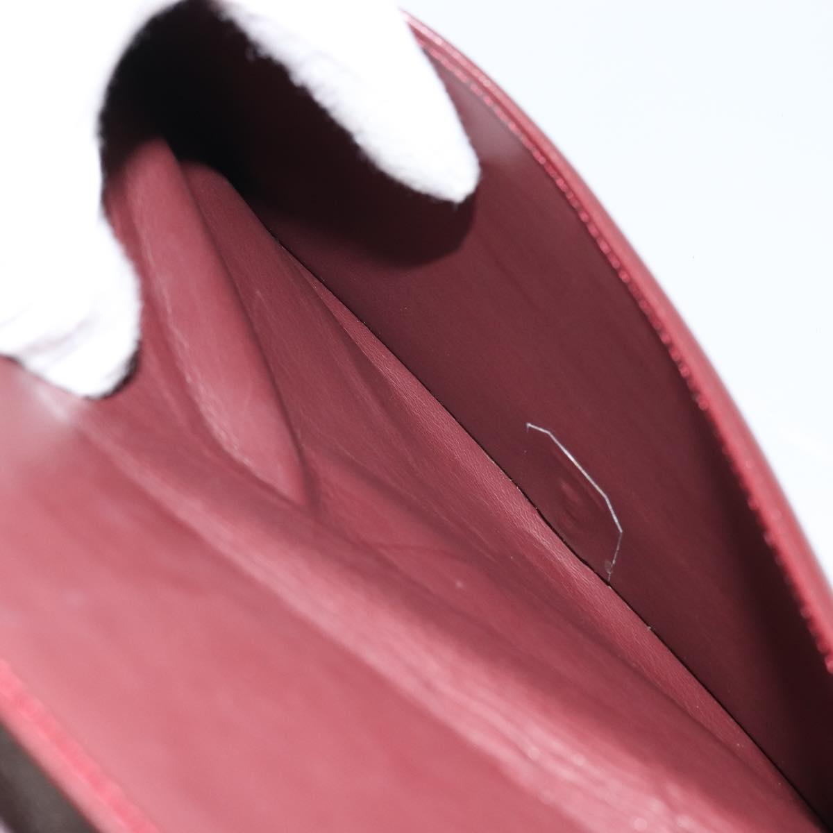 CARTIER Must Line Shoulder Bag Leather Bordeaux Gold Auth 168717