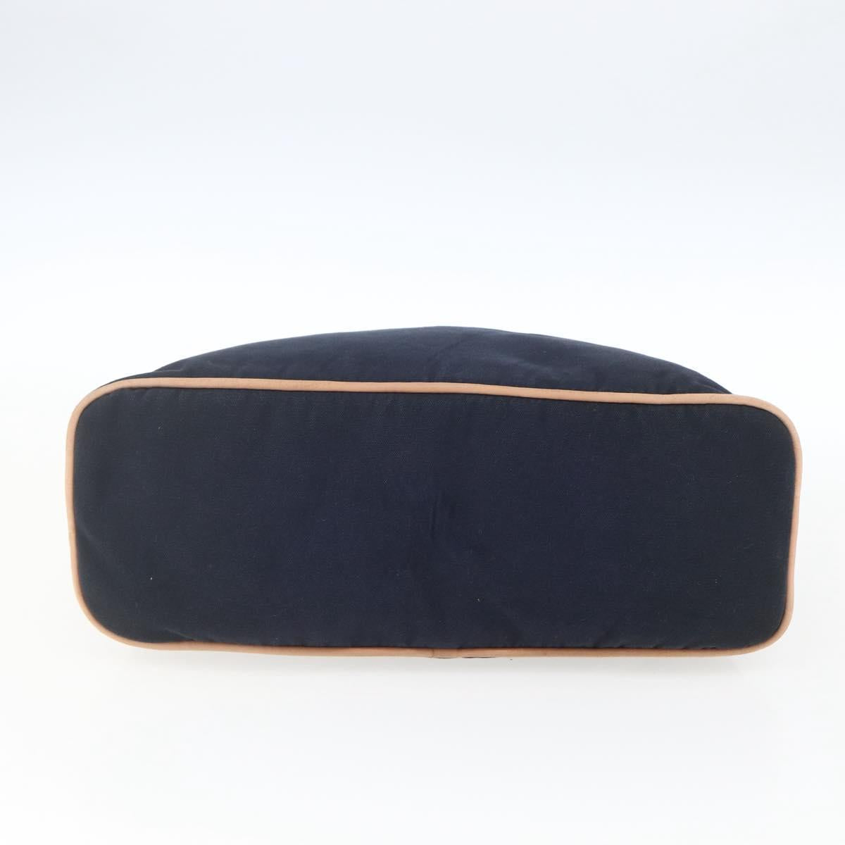 HERMES Bolide Pouch GM Canvas Navy Silver Auth 168732