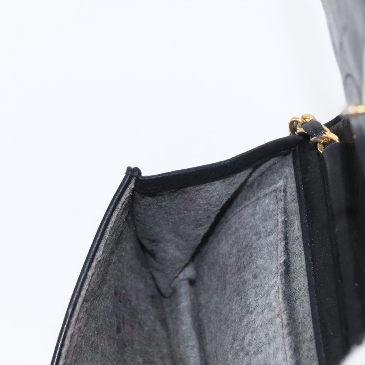 CHANEL Matelasse Chain Shoulder Bag Lamb Skin Black Gold CC Auth 168744