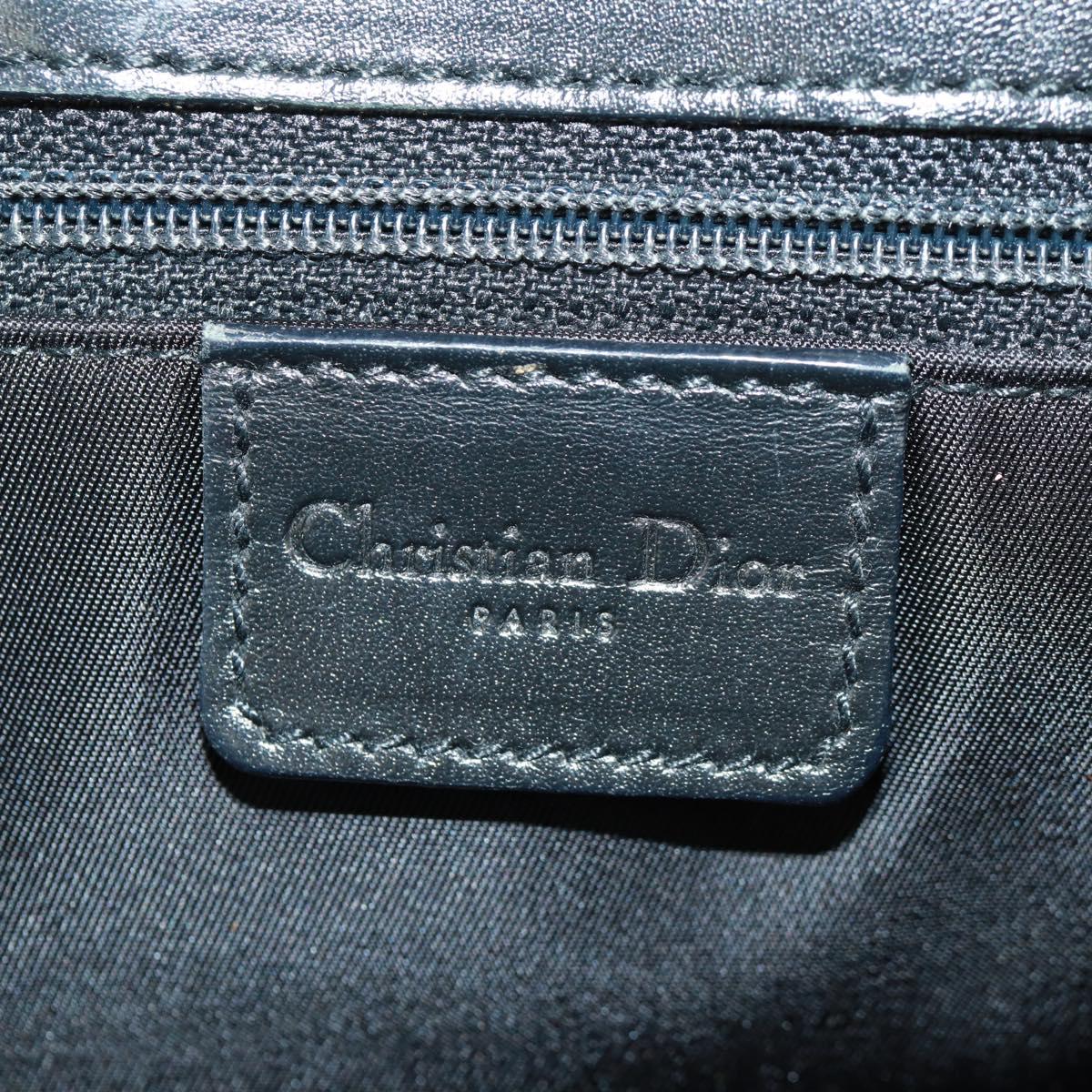 Christian Dior Trotter Canvas Street Chic Shoulder Bag Black Silver Auth 168745V