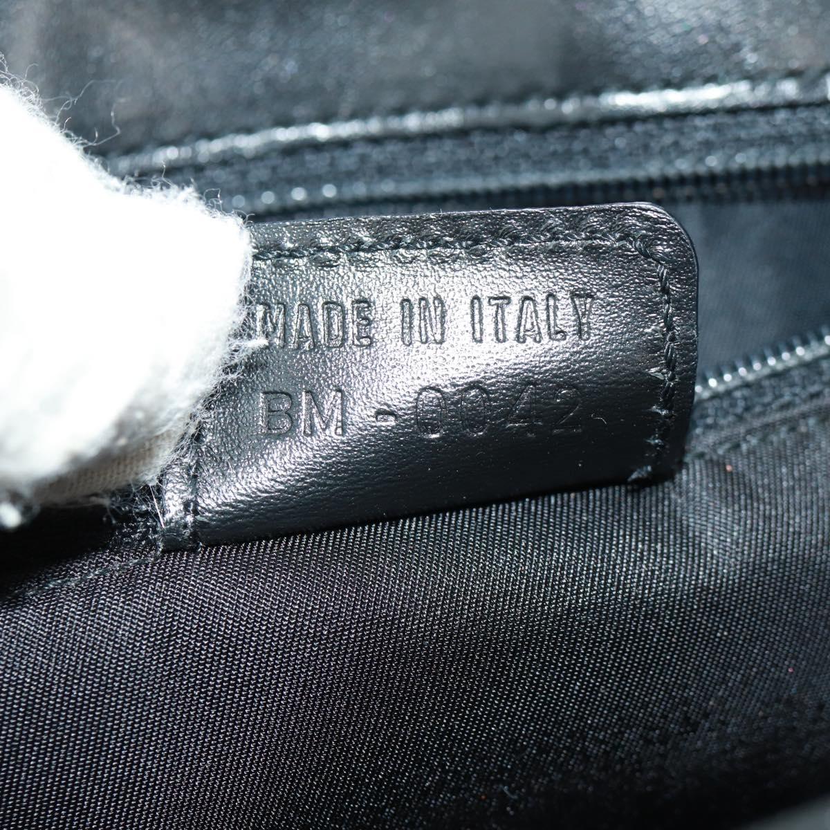 Christian Dior Trotter Canvas Street Chic Shoulder Bag Black Silver Auth 168745V