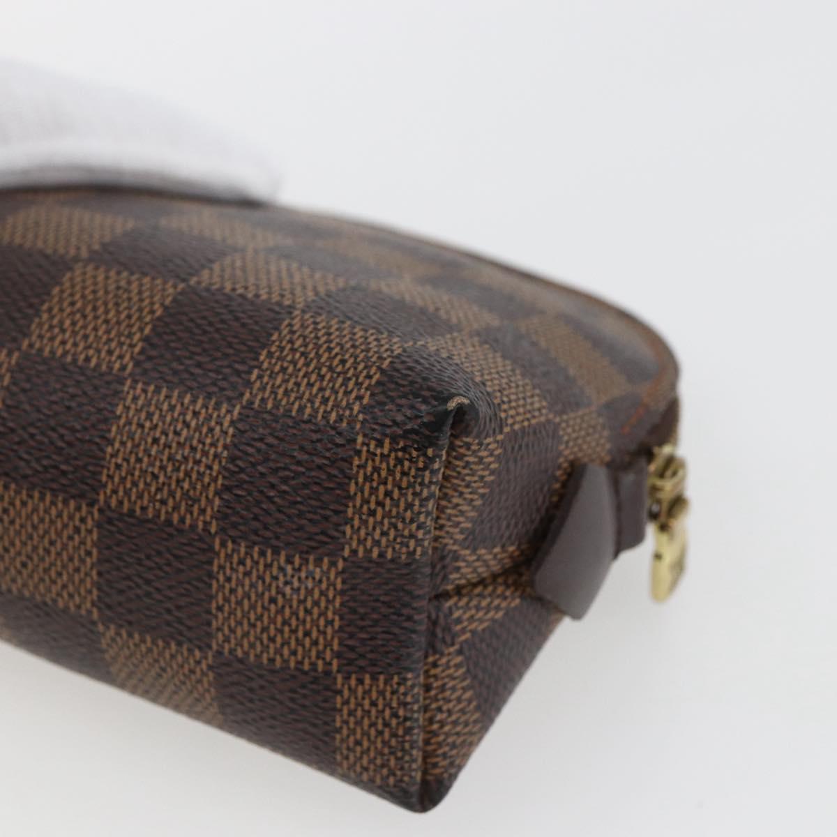LOUIS VUITTON Damier Ebene Pochette Cosmetic PM Pouch N47516 LV Auth 168750