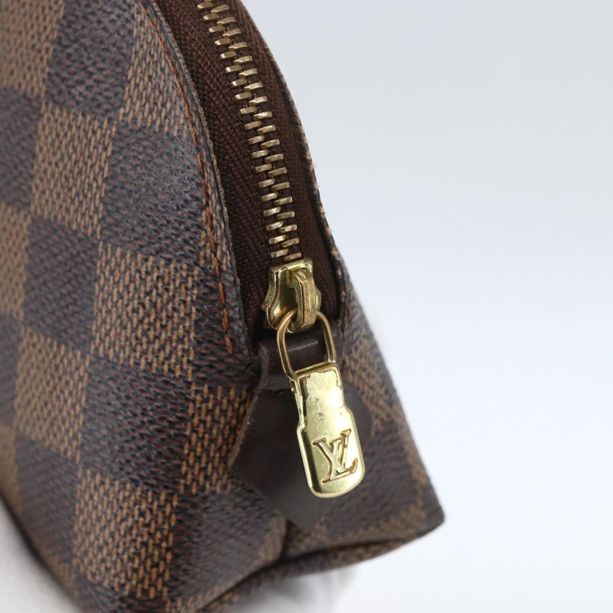 LOUIS VUITTON Damier Ebene Pochette Cosmetic PM Pouch N47516 LV Auth 168750