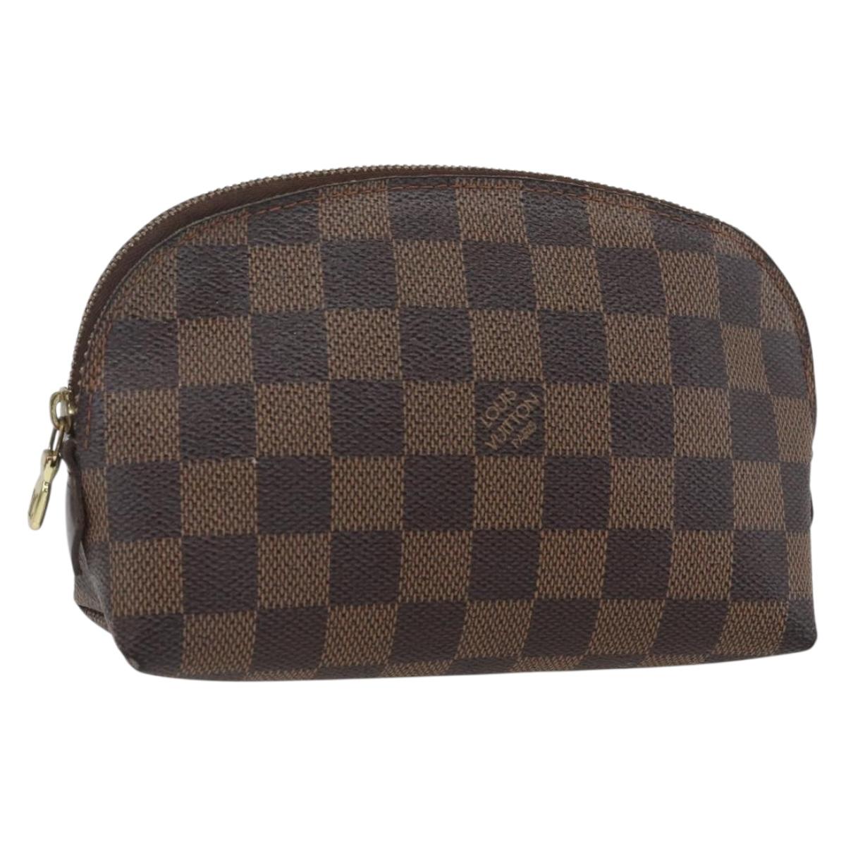 LOUIS VUITTON Damier Ebene Pochette Cosmetic PM Pouch N47516 LV Auth 168750