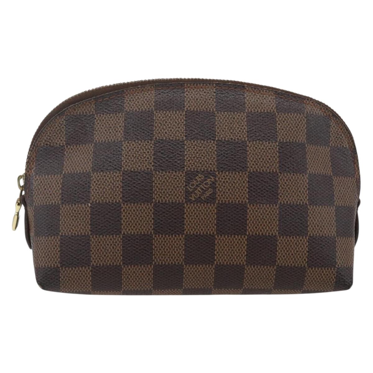 LOUIS VUITTON Damier Ebene Pochette Cosmetic PM Pouch N47516 LV Auth 168750