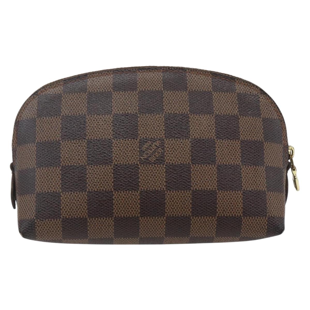 LOUIS VUITTON Damier Ebene Pochette Cosmetic PM Pouch N47516 LV Auth 168750