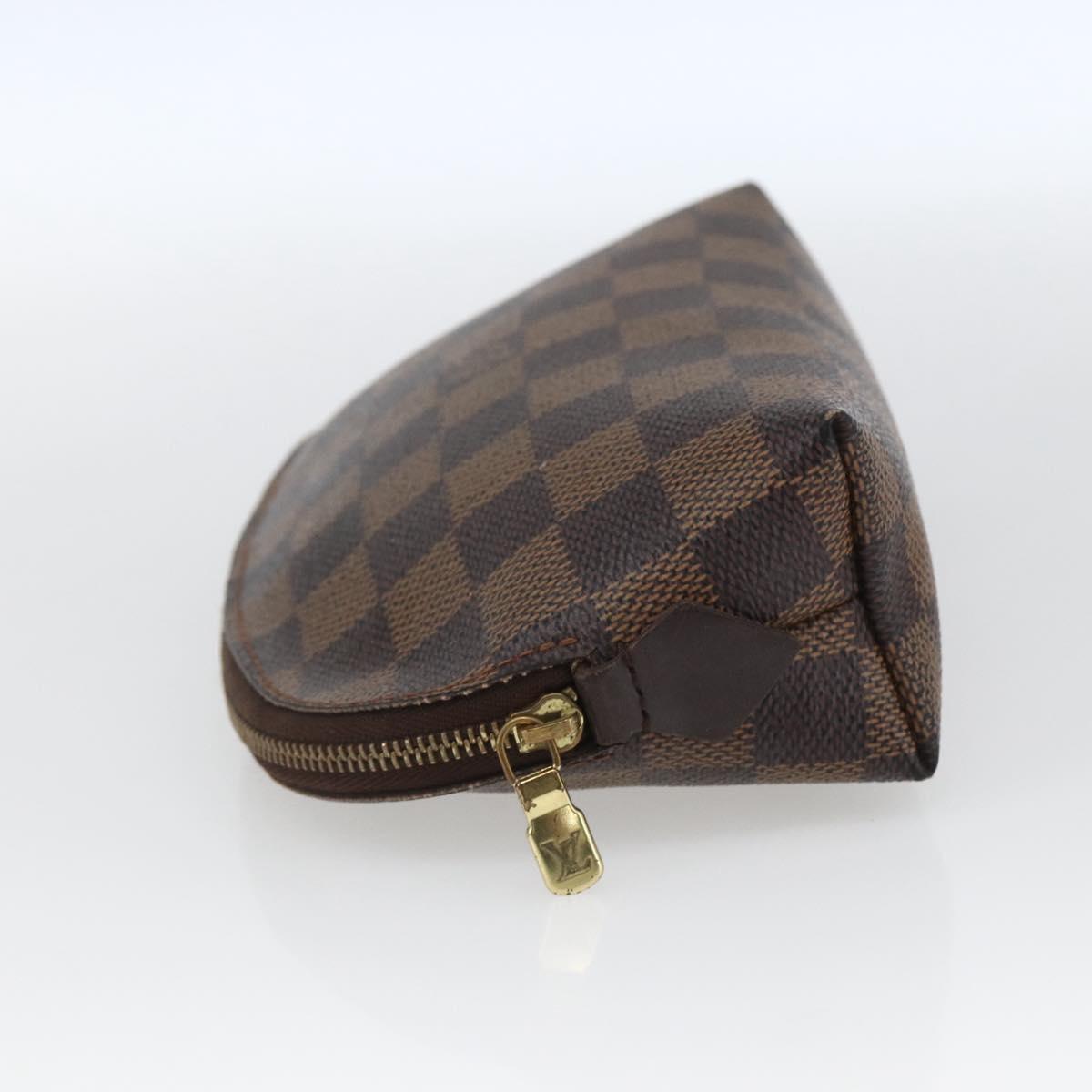 LOUIS VUITTON Damier Ebene Pochette Cosmetic PM Pouch N47516 LV Auth 168750