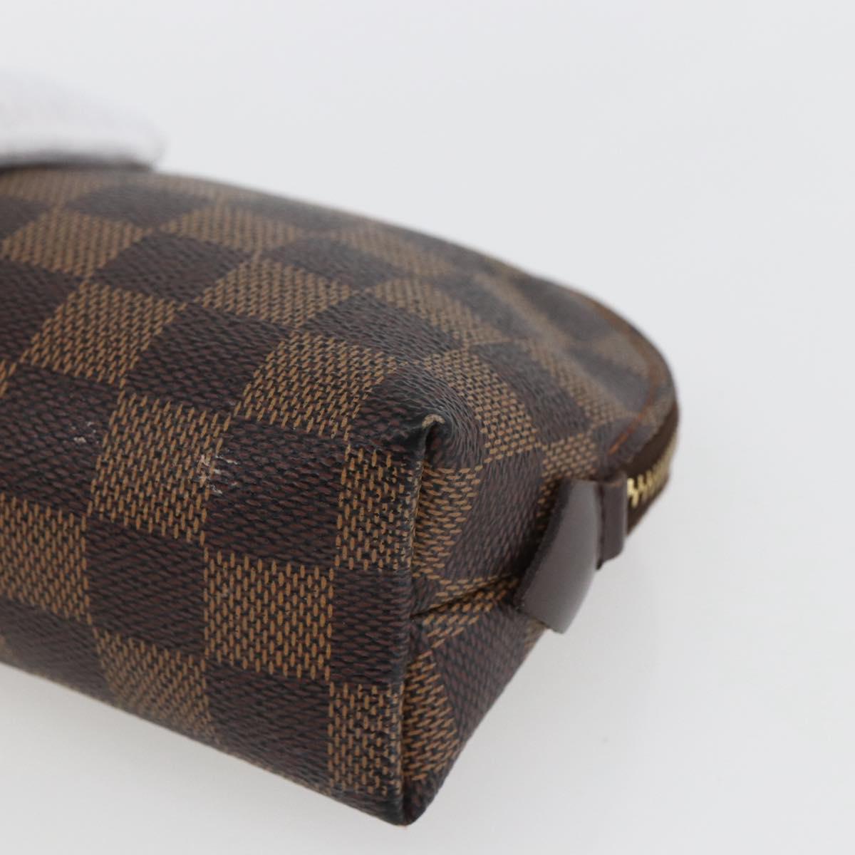 LOUIS VUITTON Damier Ebene Pochette Cosmetic PM Pouch N47516 LV Auth 168750