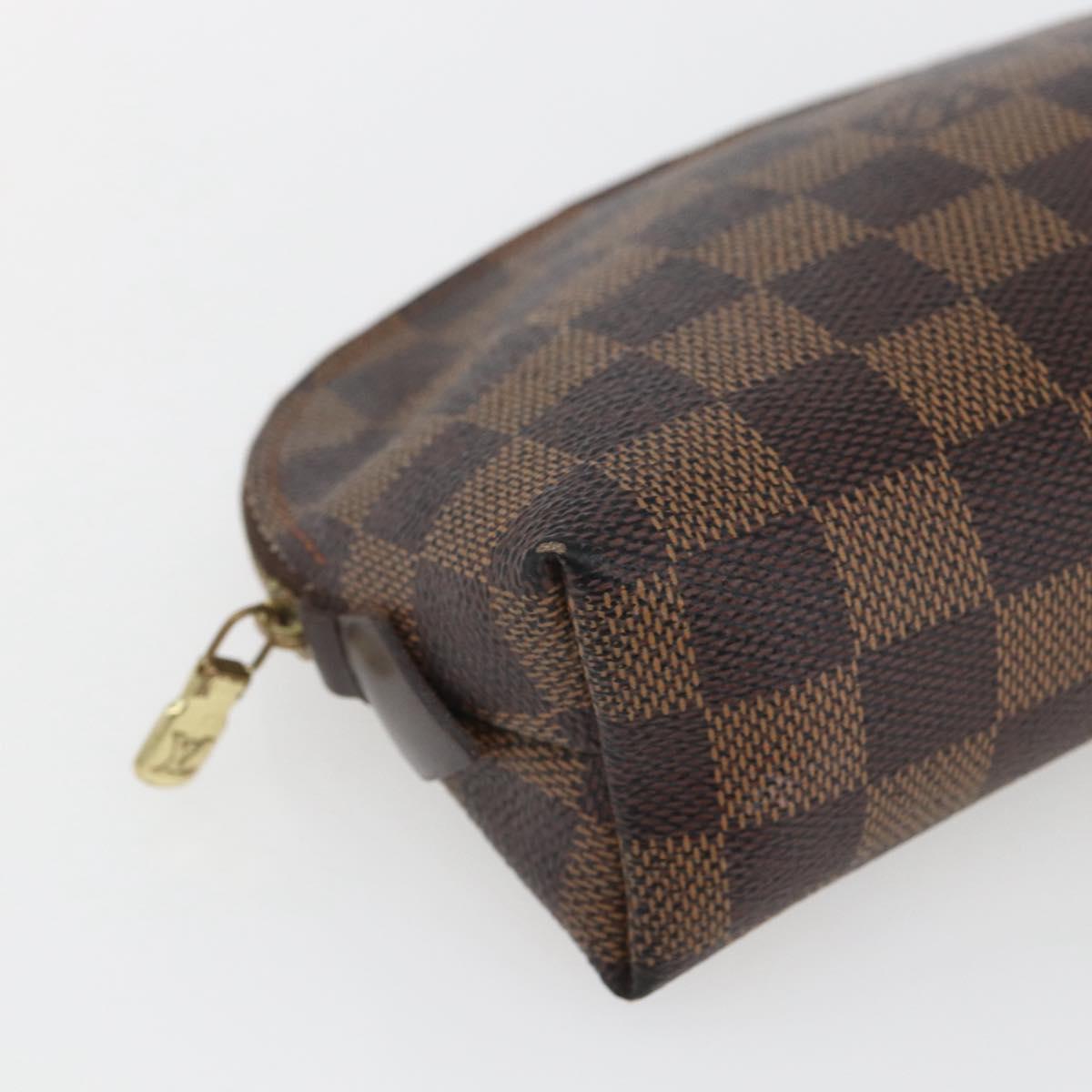 LOUIS VUITTON Damier Ebene Pochette Cosmetic PM Pouch N47516 LV Auth 168750