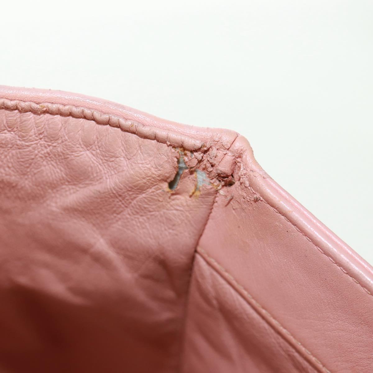 CHANEL Chain Tote Bag Lamb Skin Pink Gold CC Auth 168760