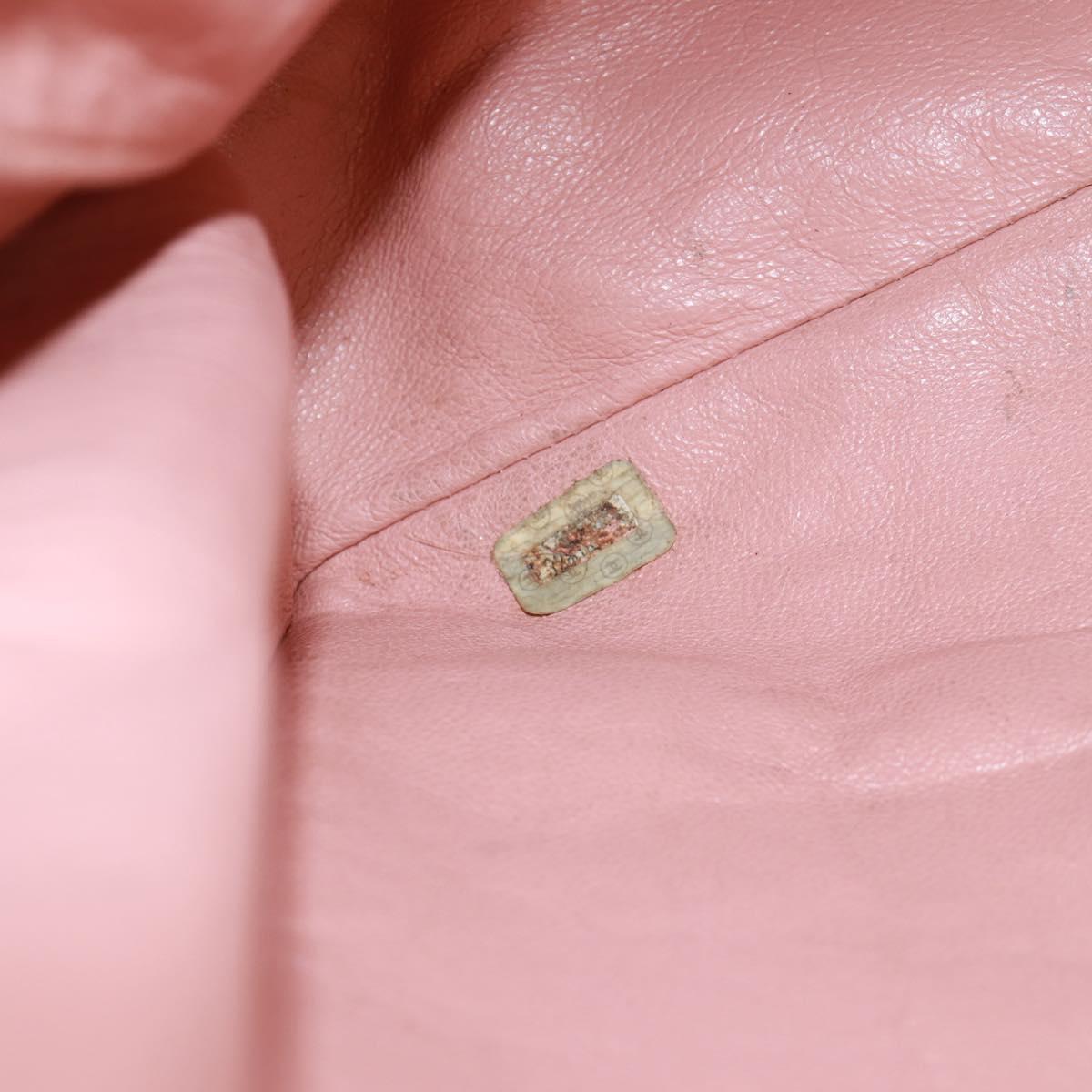 CHANEL Chain Tote Bag Lamb Skin Pink Gold CC Auth 168760