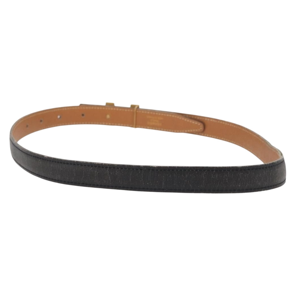 HERMES H Constance Reversible Belt Leather 33.1"" Black Auth 168763