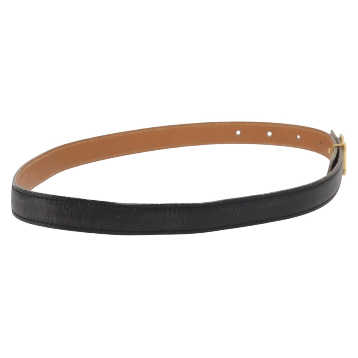 HERMES H Constance Reversible Belt Leather 33.1"" Black Auth 168763