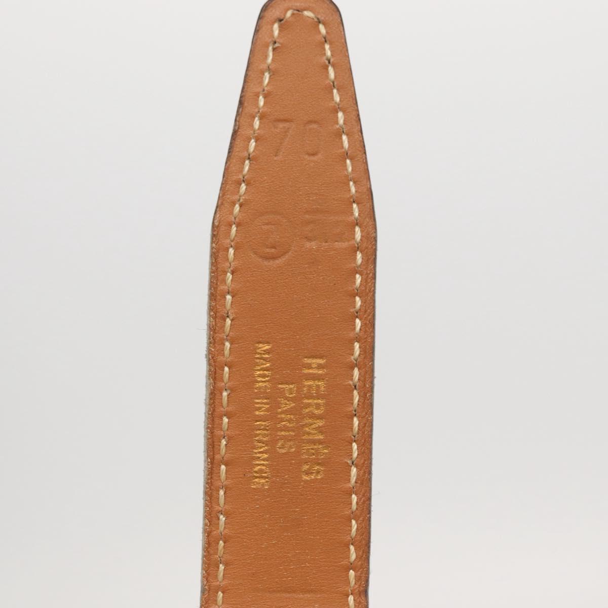 HERMES H Constance Reversible Belt Leather 33.1"" Black Auth 168763