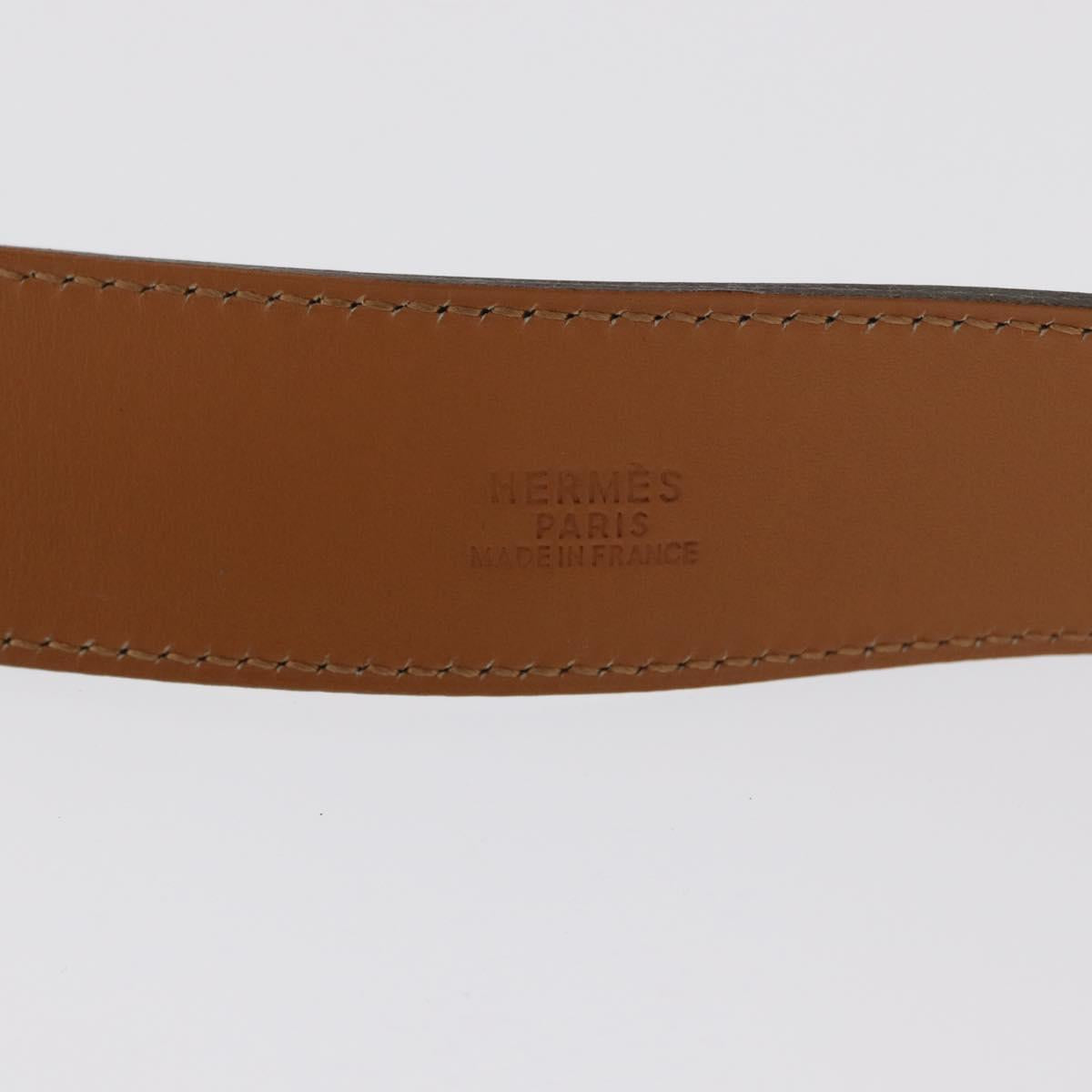 HERMES Belt Leather 29.5"" Black Auth 168765