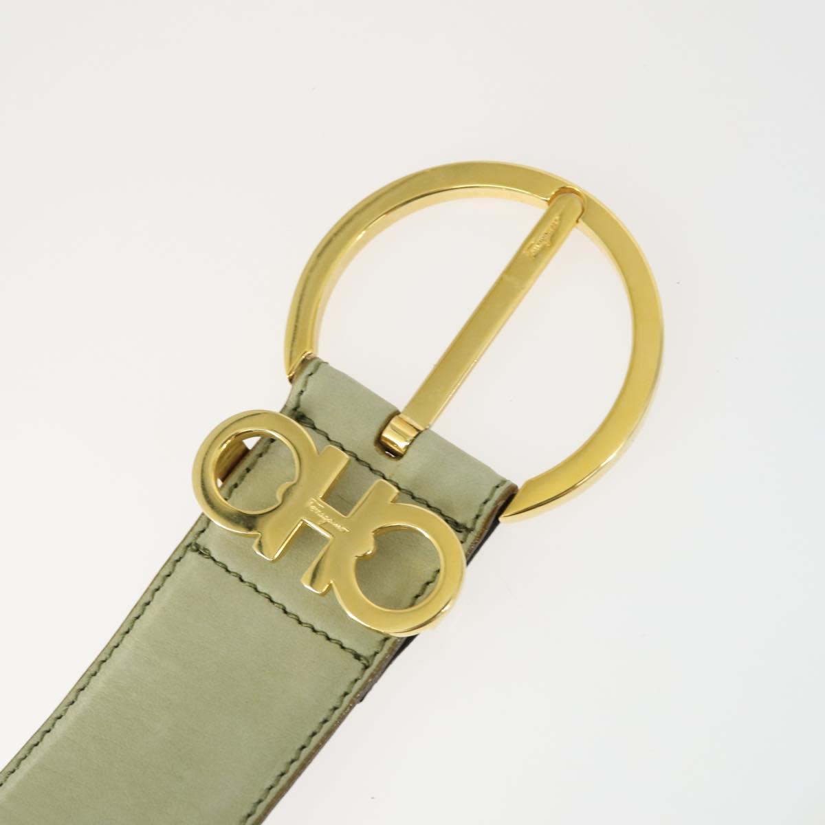 Salvatore Ferragamo Gucci buckle Belt Leather Suede 5 Set Beige Auth 168787