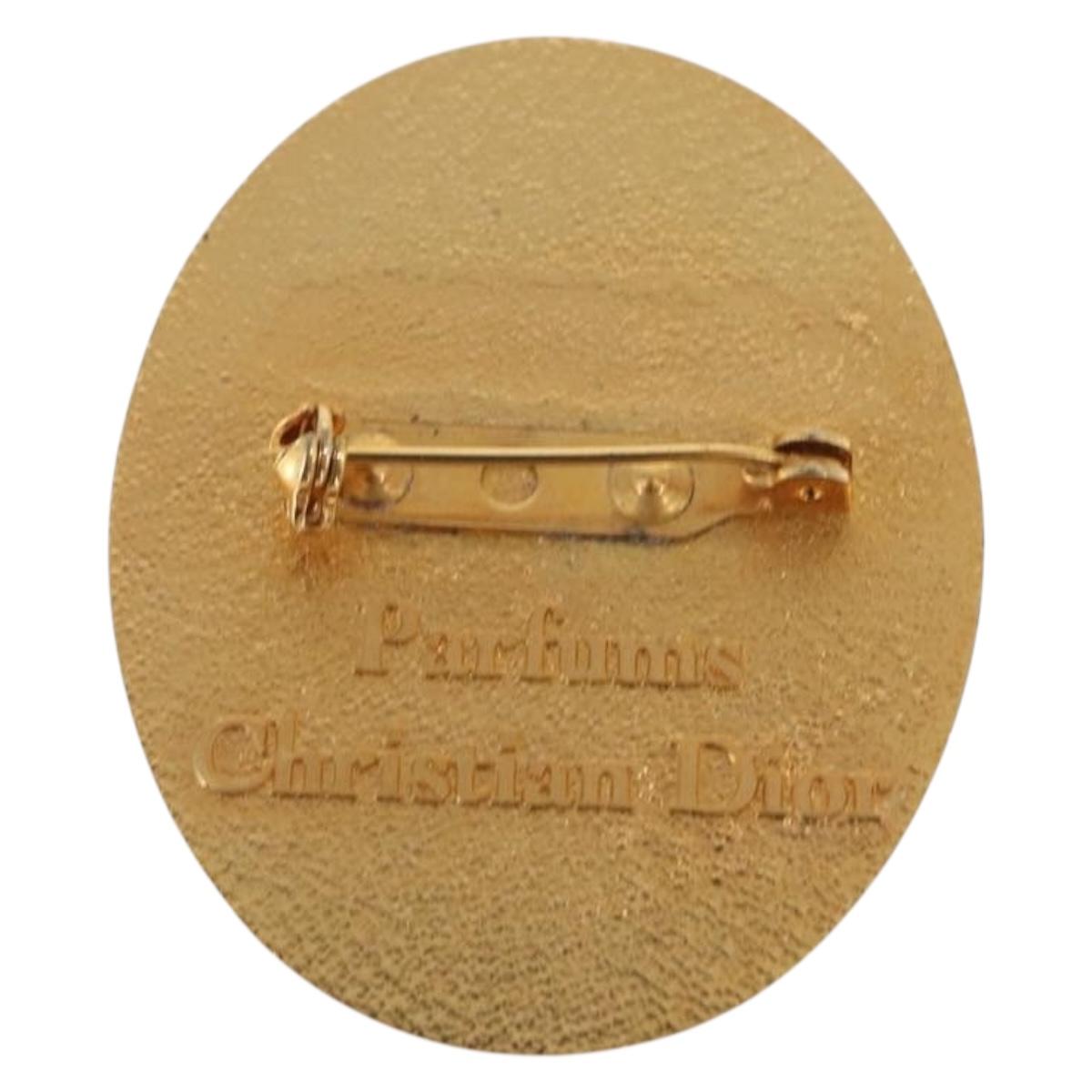 Christian Dior Brooch metal Gold Tone Auth 168790