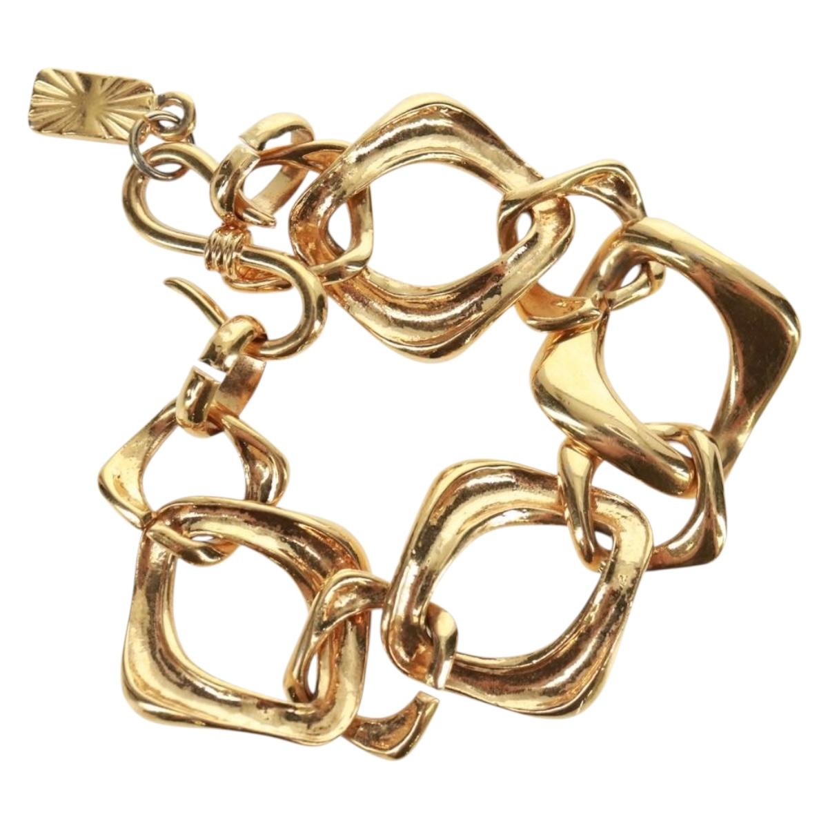 SAINT LAURENT Bracelet metal Gold Tone Auth 168794V
