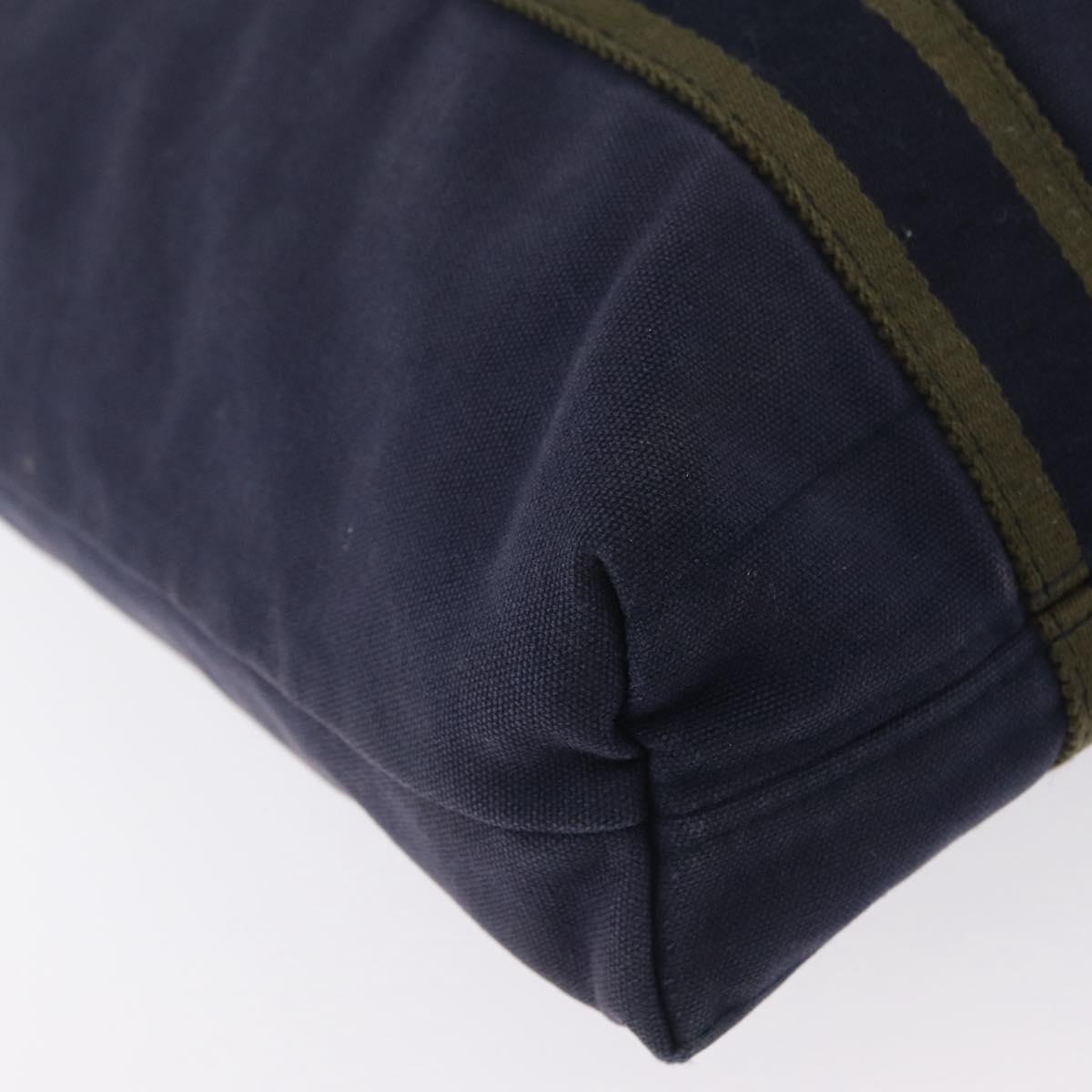 HERMES Fourre Tout Cabass Hand Bag Canvas Navy Auth 168818