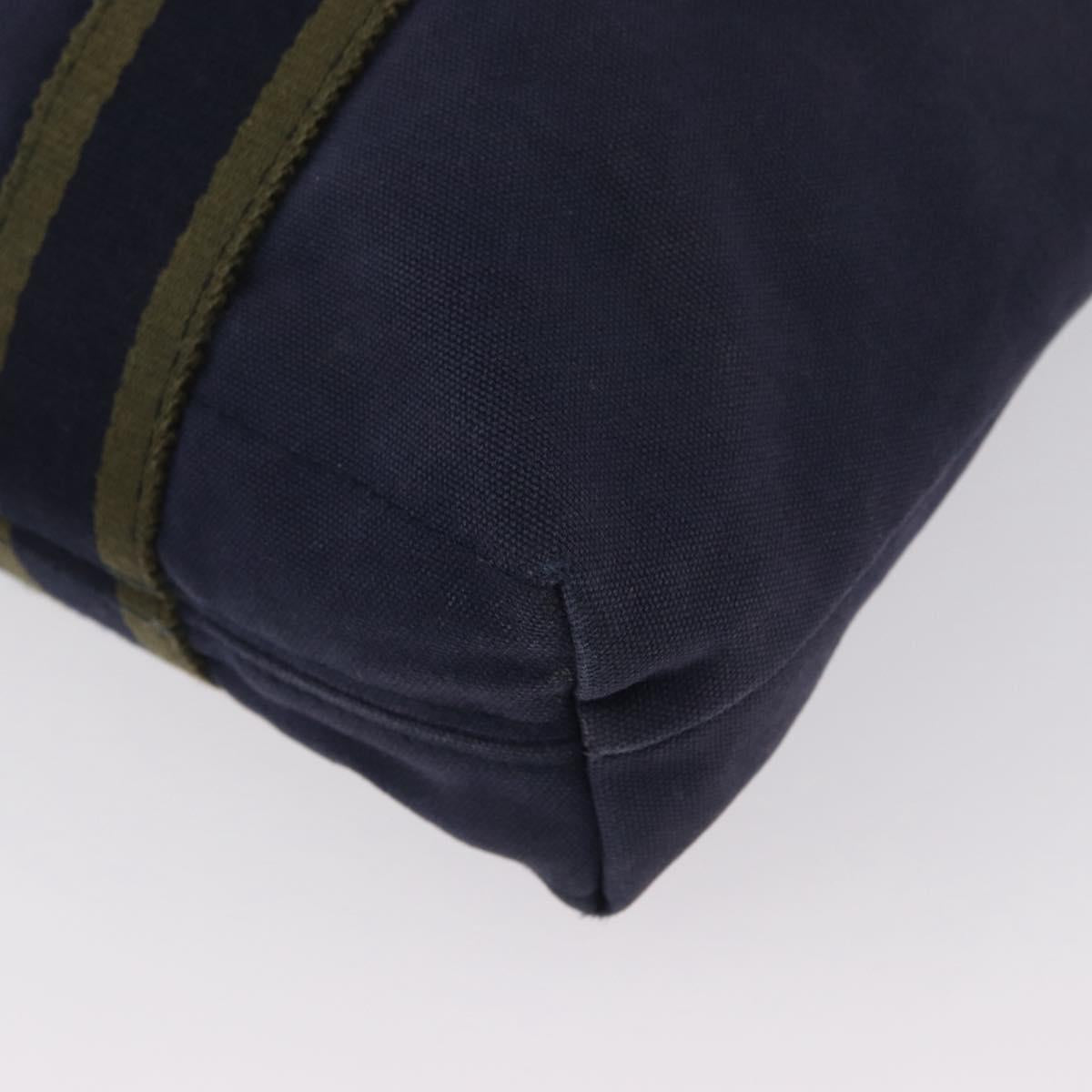 HERMES Fourre Tout Cabass Hand Bag Canvas Navy Auth 168818