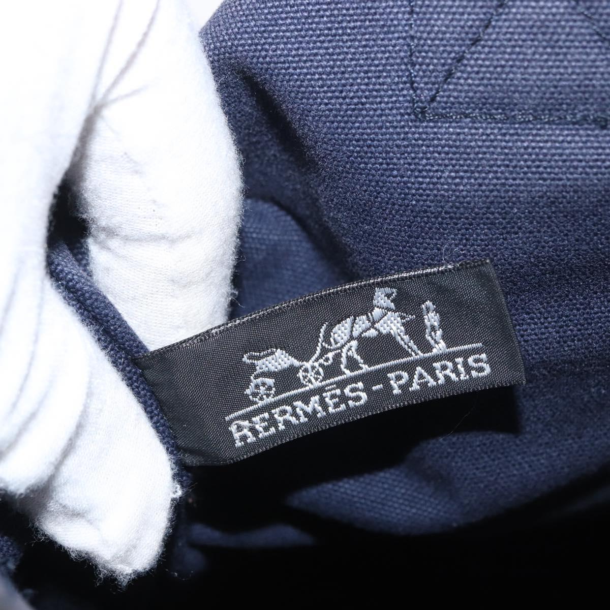 HERMES Fourre Tout Cabass Hand Bag Canvas Navy Auth 168818