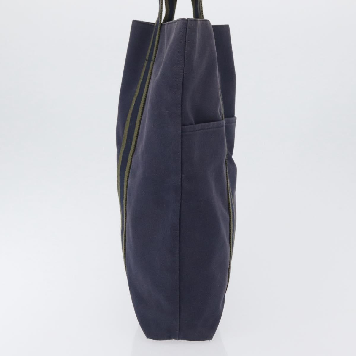 HERMES Fourre Tout Cabass Hand Bag Canvas Navy Auth 168818