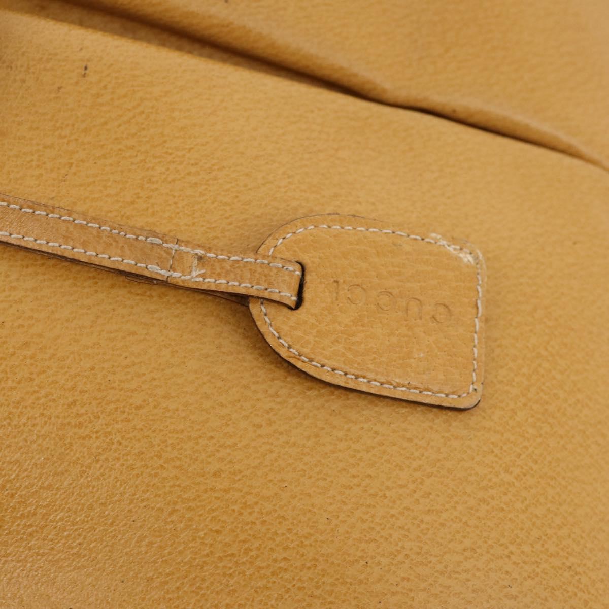 GUCCI Hand Bag Leather Beige Auth 168819