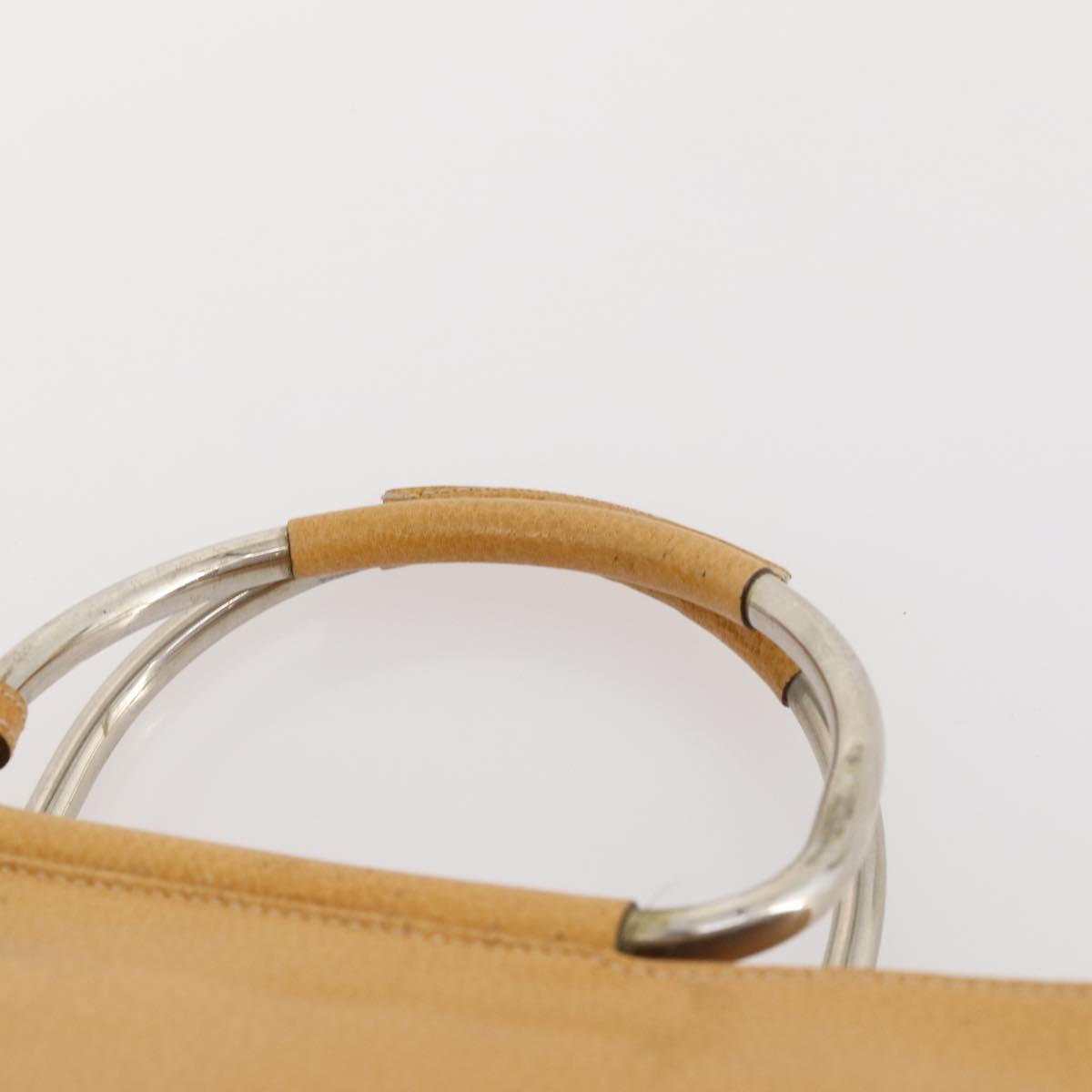 GUCCI Hand Bag Leather Beige Auth 168819