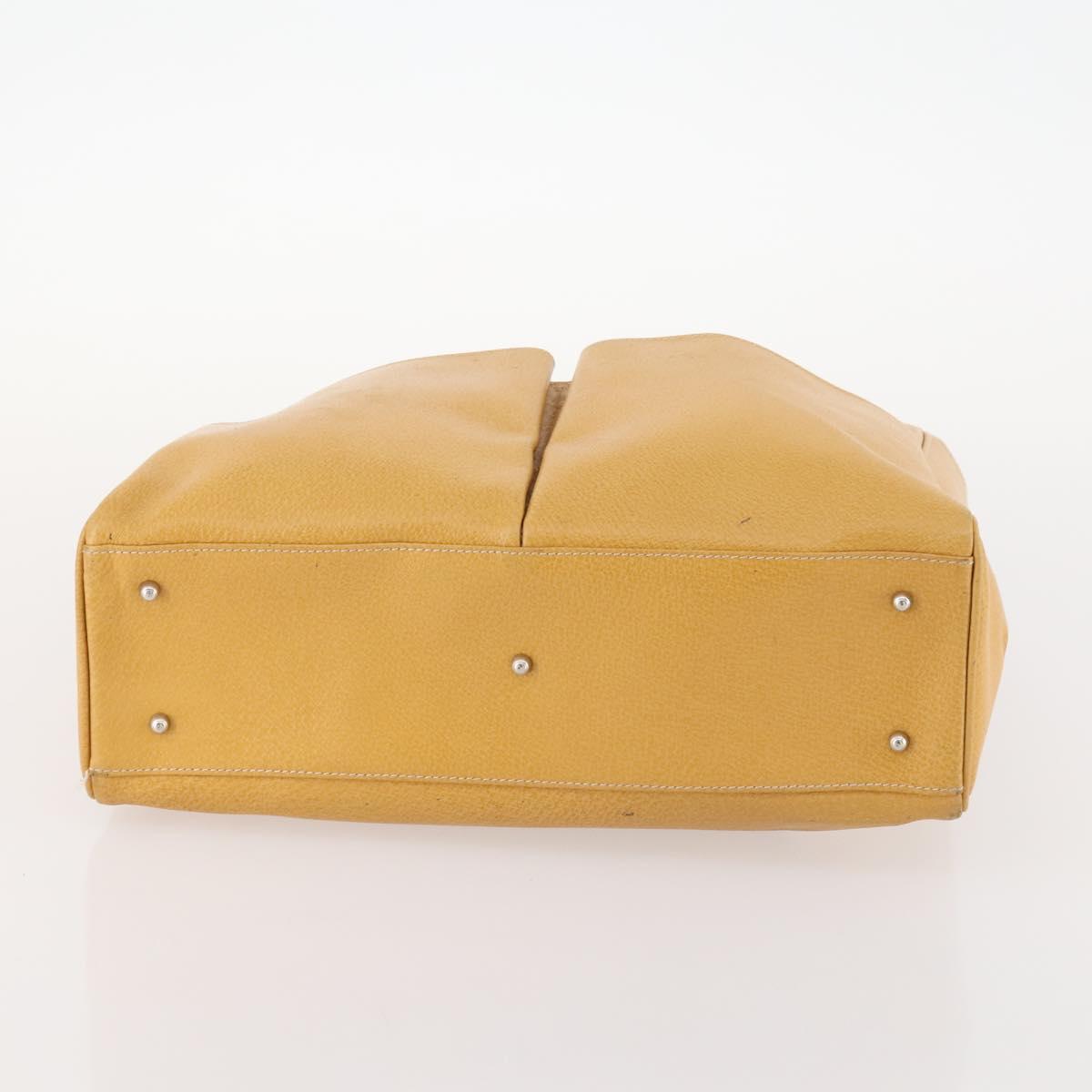 GUCCI Hand Bag Leather Beige Auth 168819
