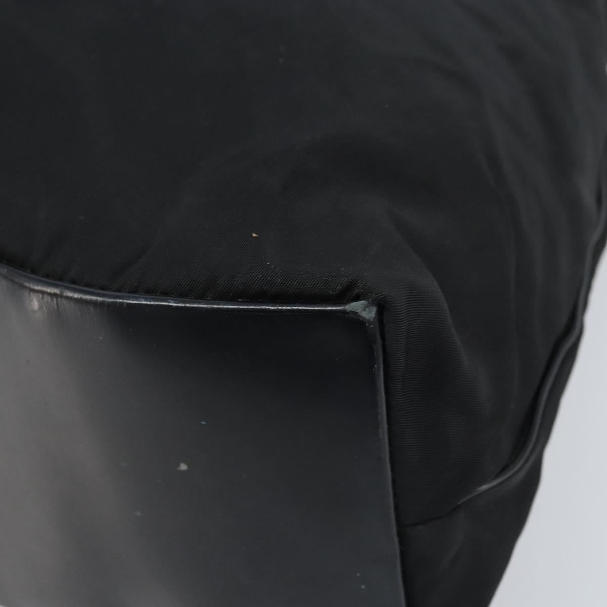 PRADA Shoulder Bag Nylon Black Silver Auth 168820