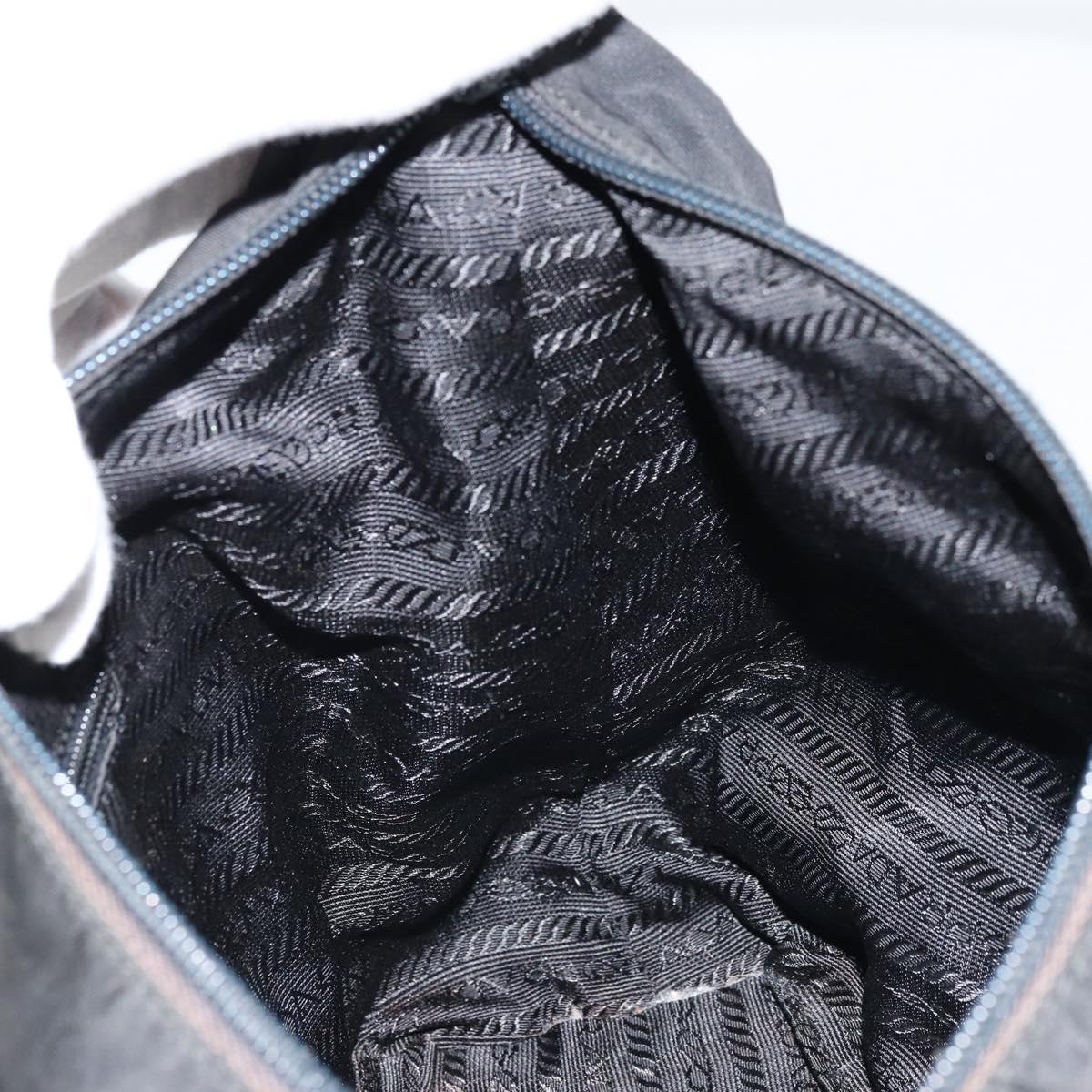 PRADA Shoulder Bag Nylon Black Silver Auth 168820