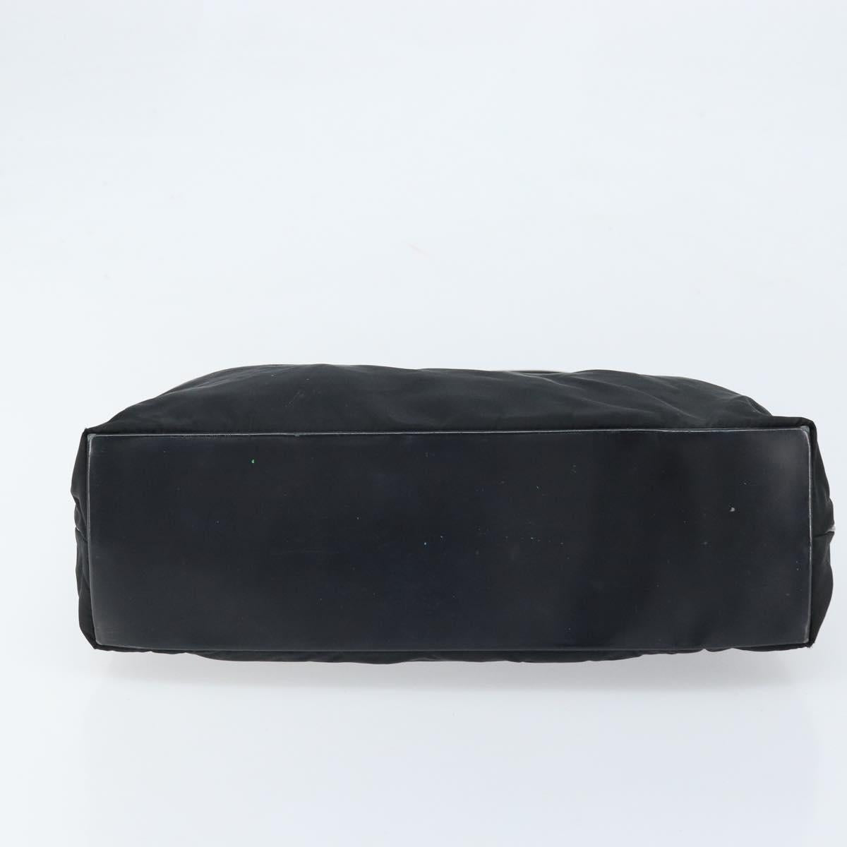 PRADA Shoulder Bag Nylon Black Silver Auth 168820