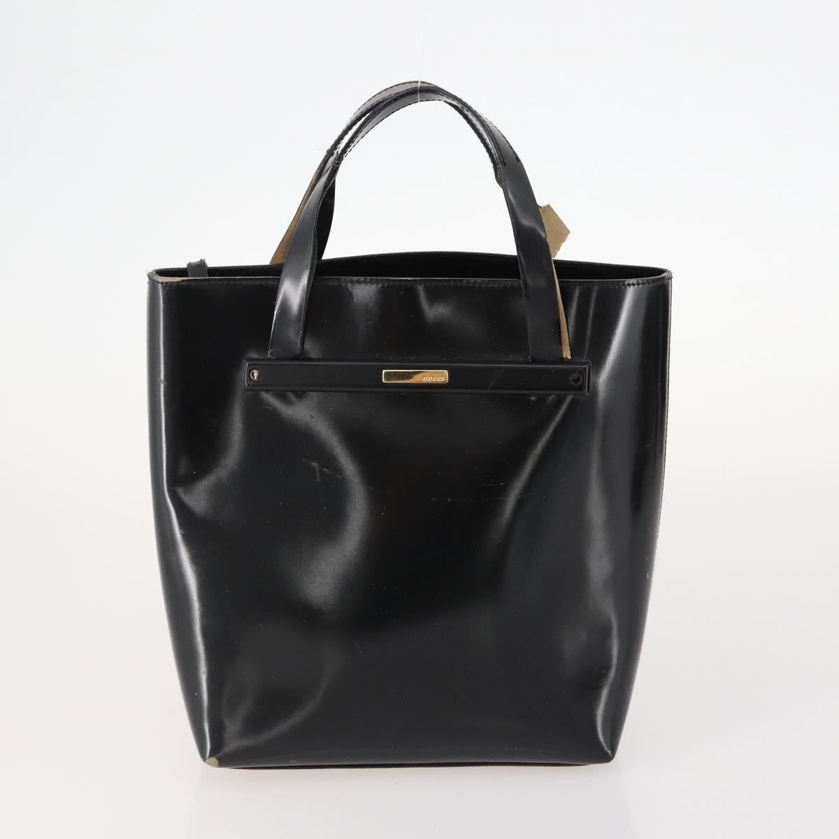 GUCCI GG Crystal Hand Bag Leather 4 Set Beige Black Auth 168824