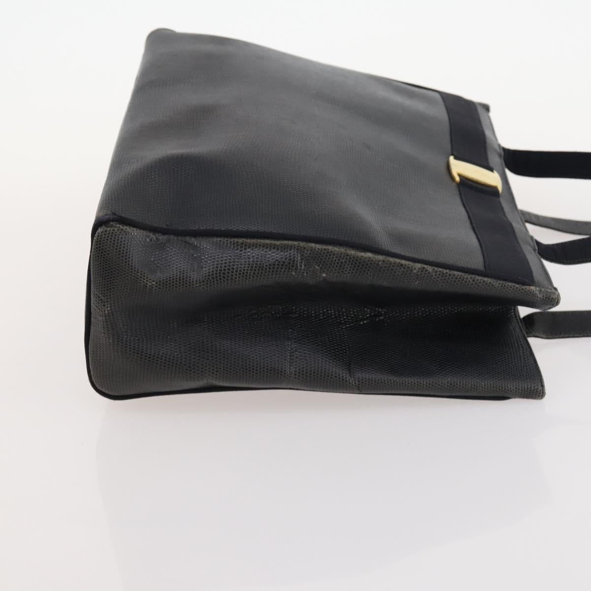 Salvatore Ferragamo Tote Bag Leather 2 Set Black Auth 168827